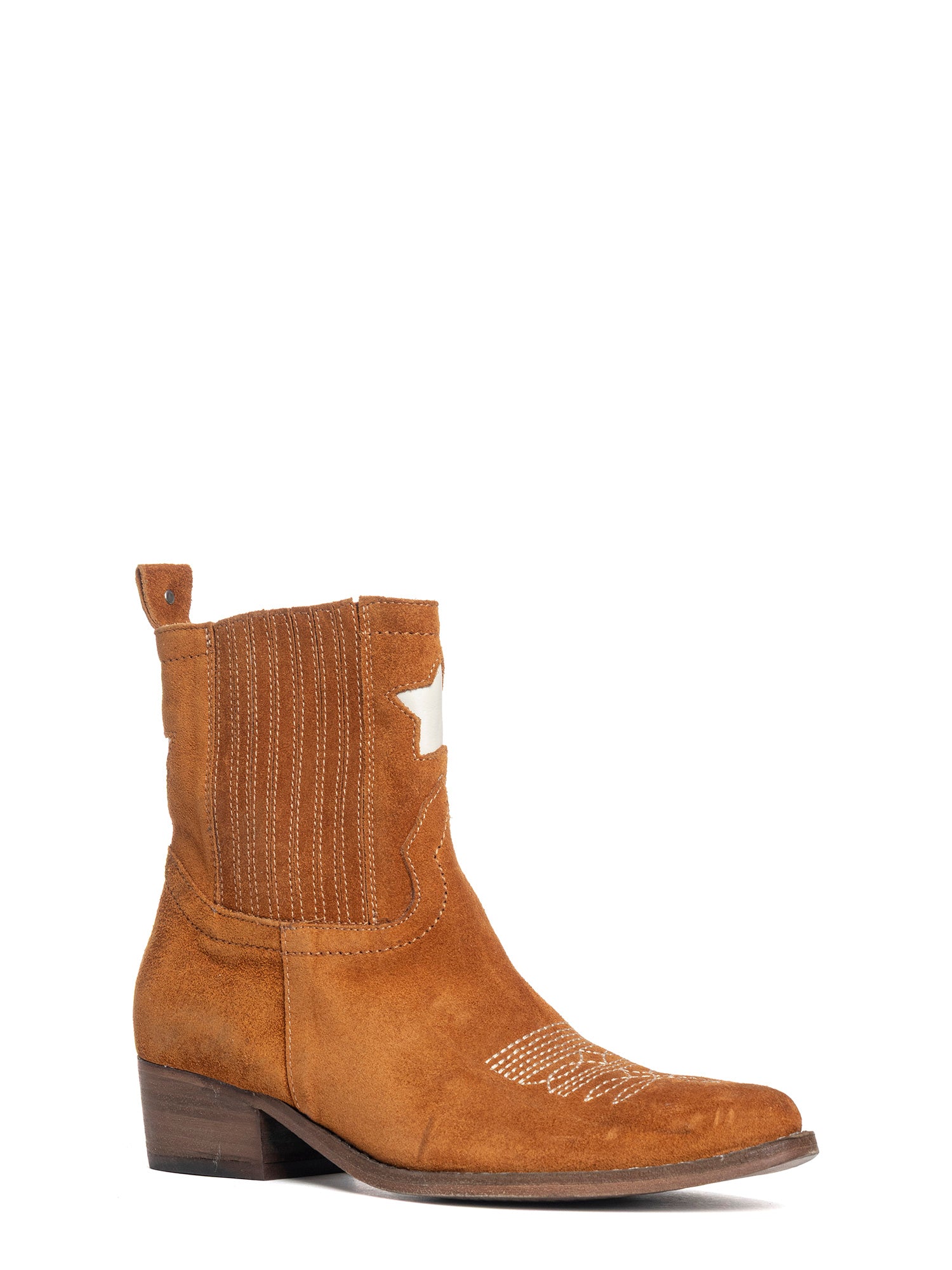 Annabel Tronchetti texani in camoscio cuoio