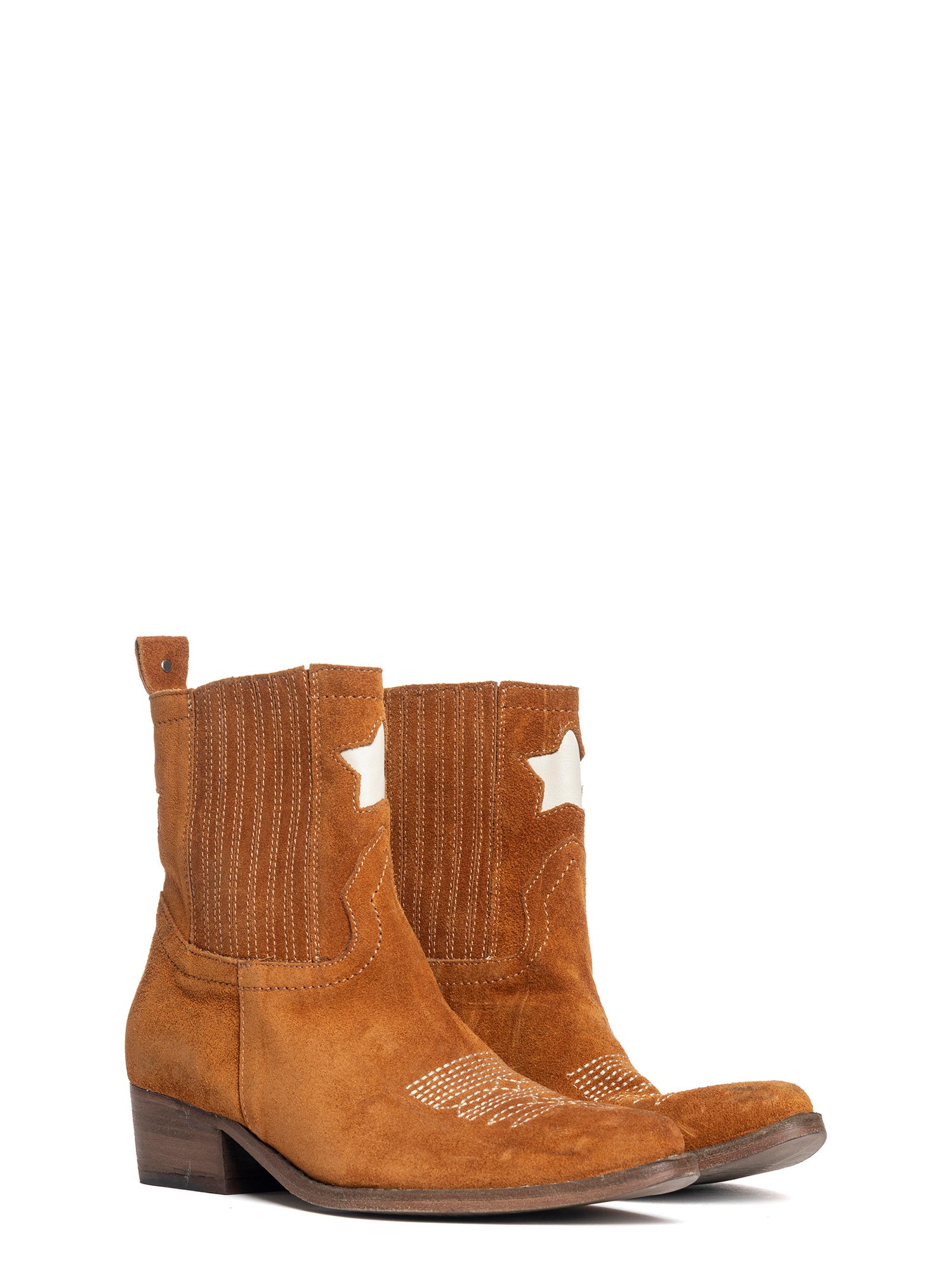 Annabel Tronchetti texani in camoscio cuoio