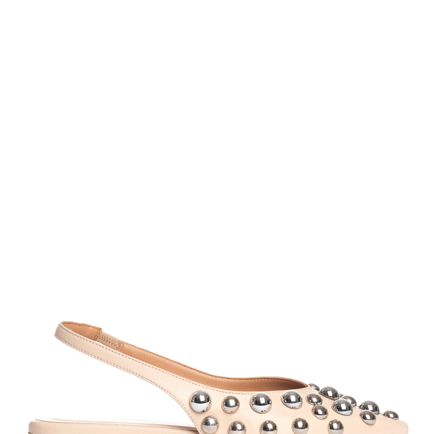 Annalu ballerine slingback in nappa cappuccino borchie