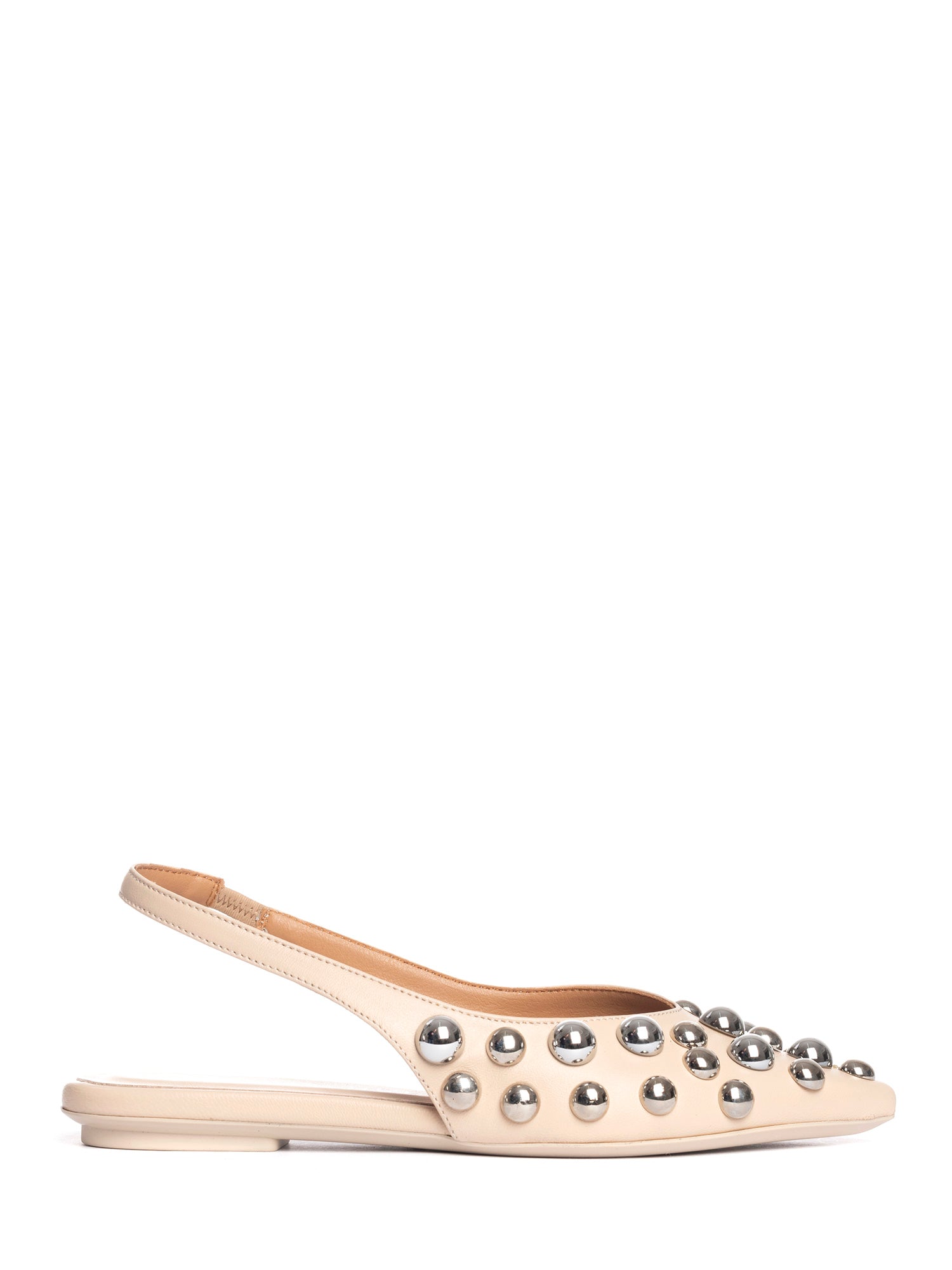 Annalu ballerine slingback in nappa cappuccino borchie