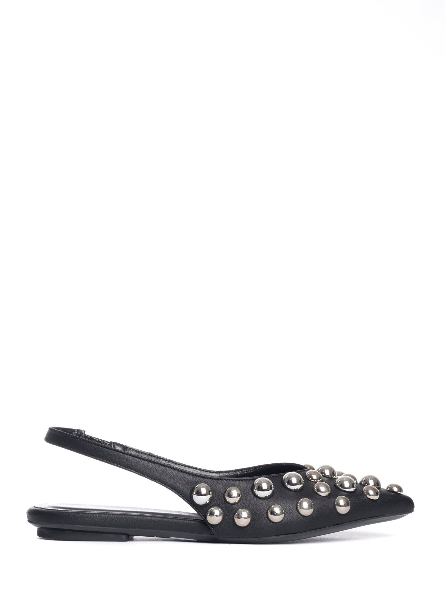 Annalu ballerine slingback in nappa nero borchie