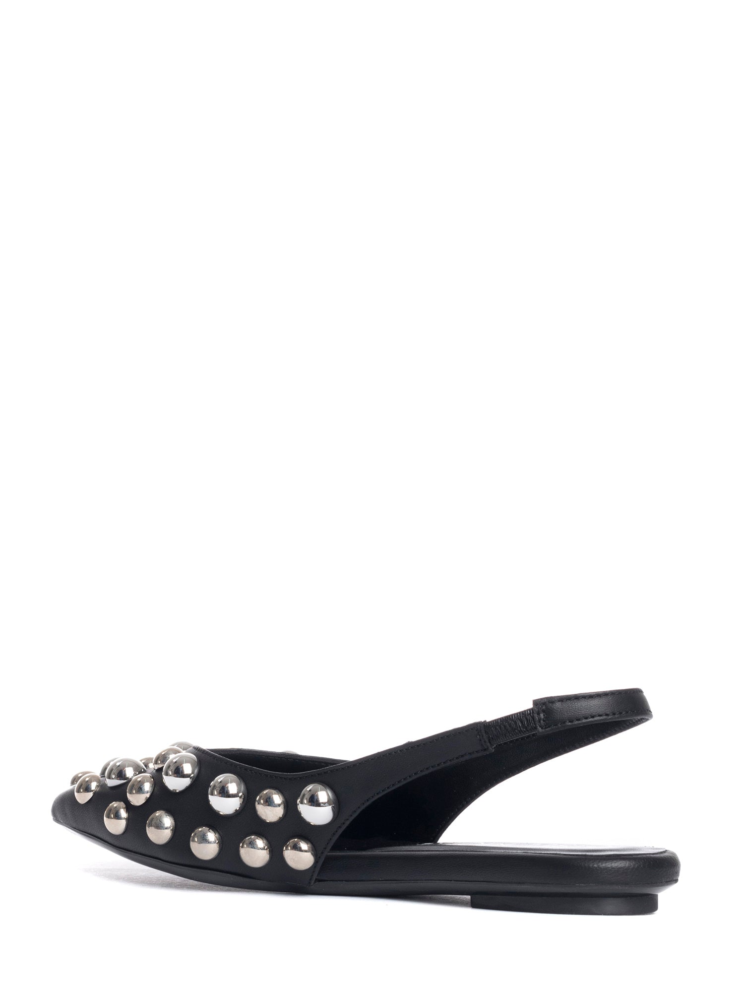 Annalu ballerine slingback in nappa nero borchie