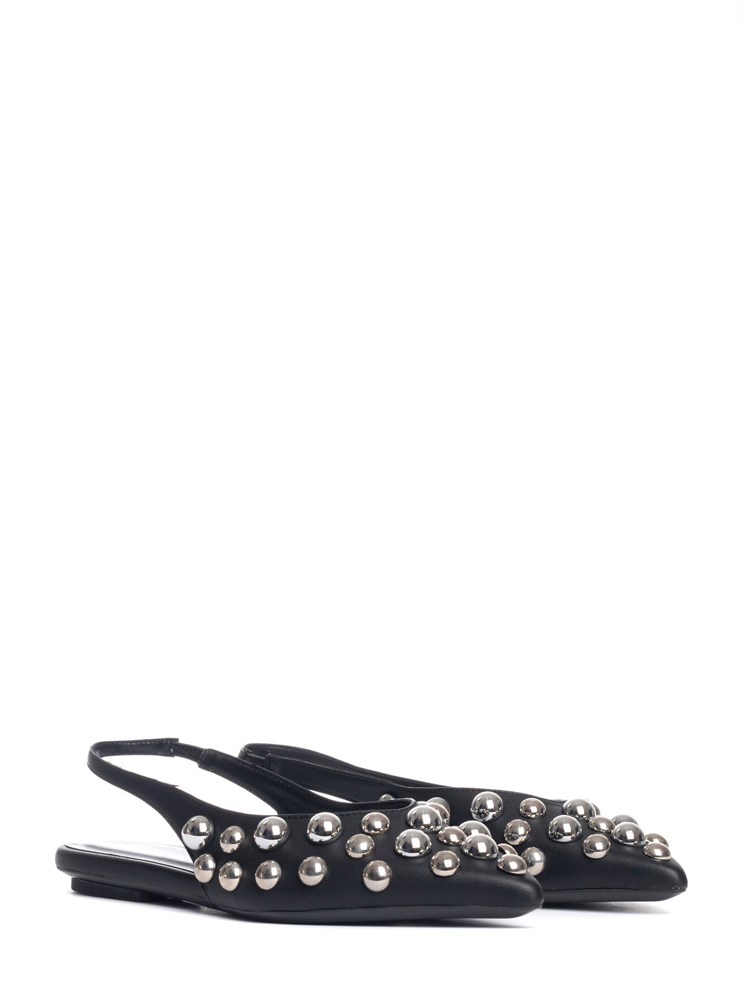 Annalu ballerine slingback in nappa nero borchie