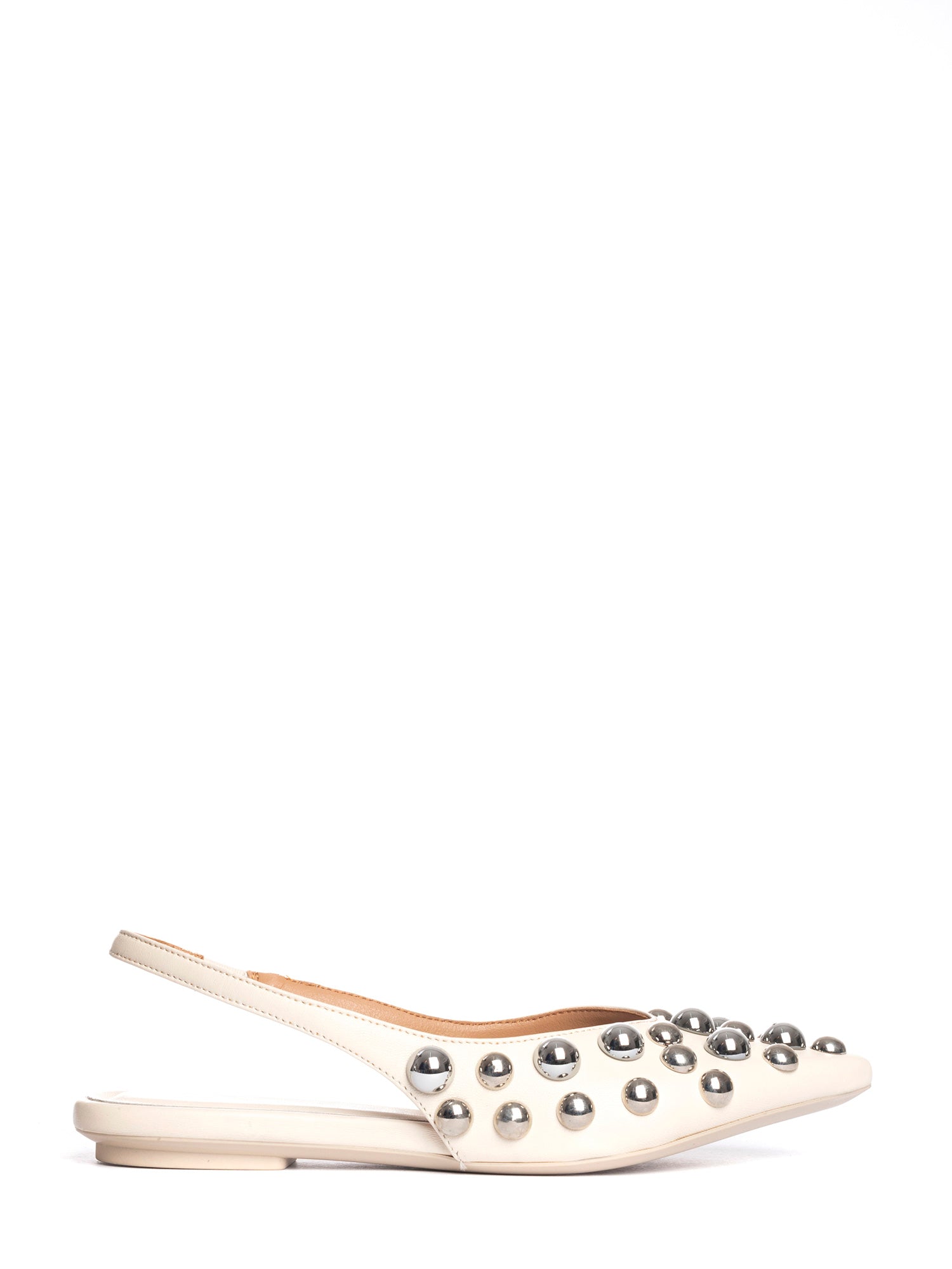 Annalu ballerine slingback in nappa off white borchie