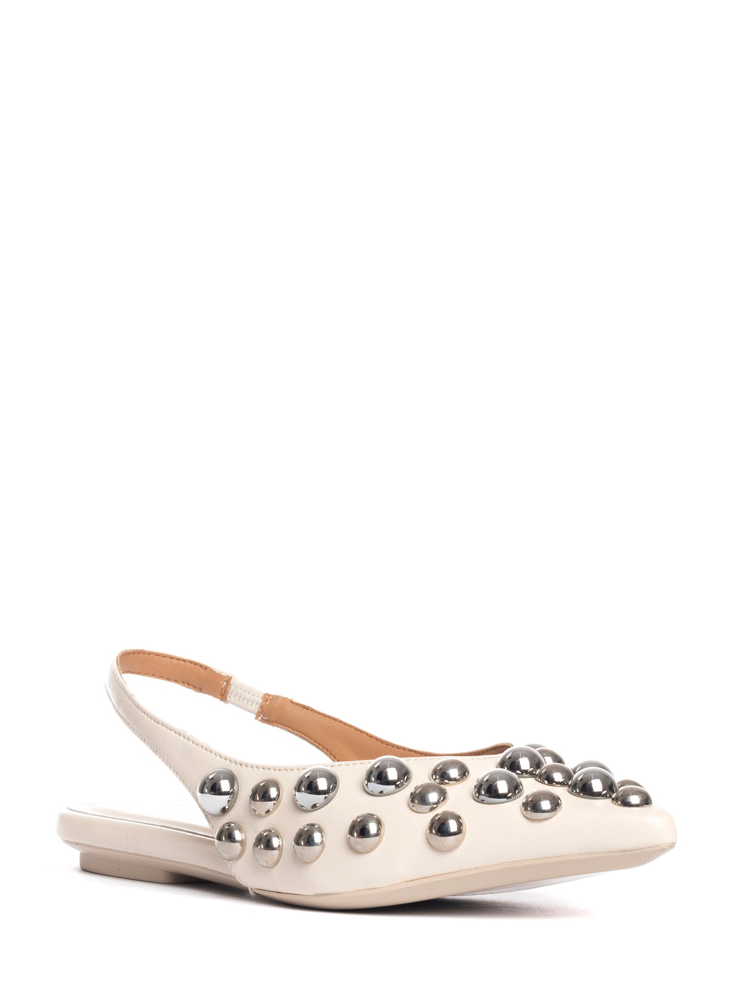 Annalu ballerine slingback in nappa off white borchie