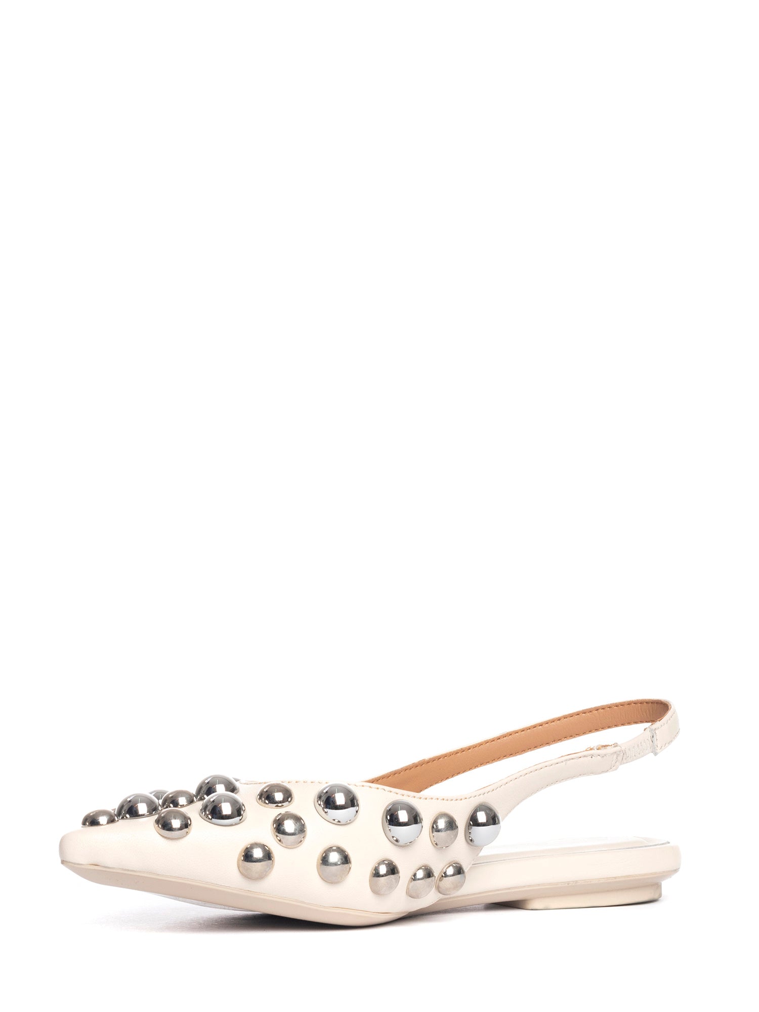 Annalu ballerine slingback in nappa off white borchie