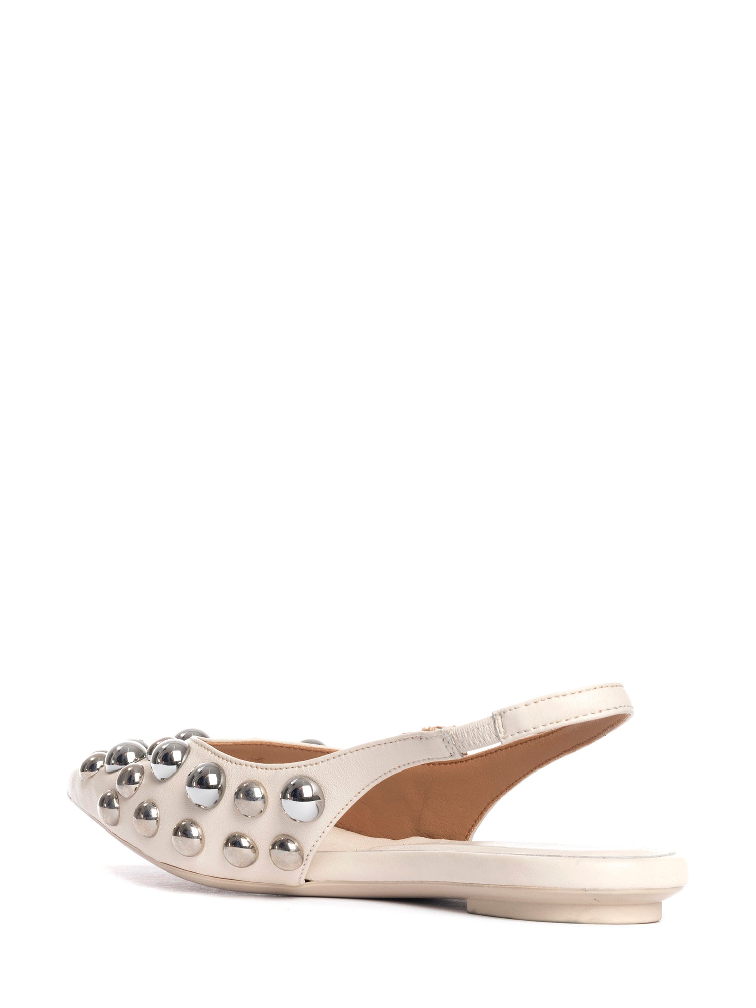 Annalu ballerine slingback in nappa off white borchie