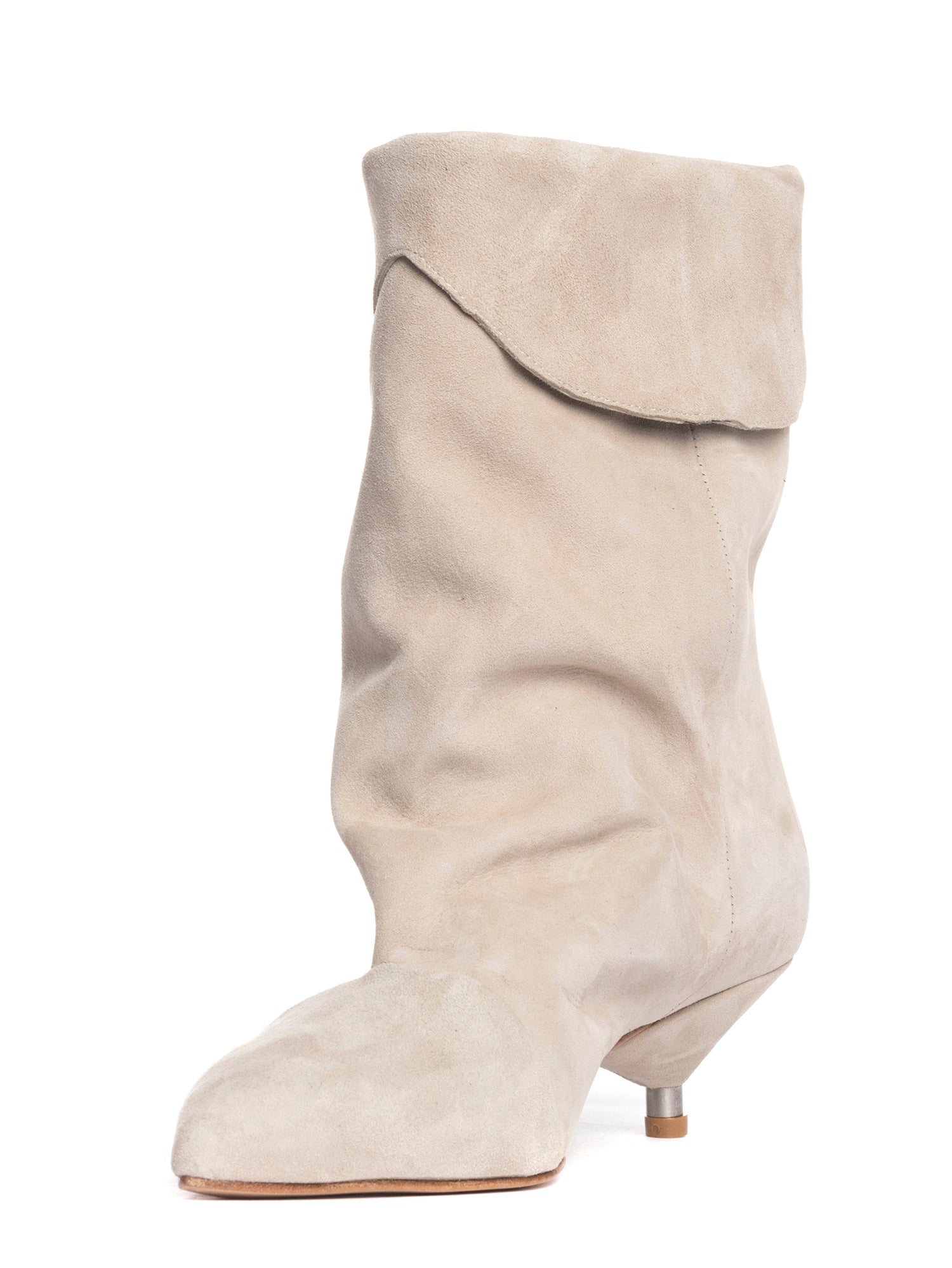 Ariana tronchetti con frange in camoscio sabbia