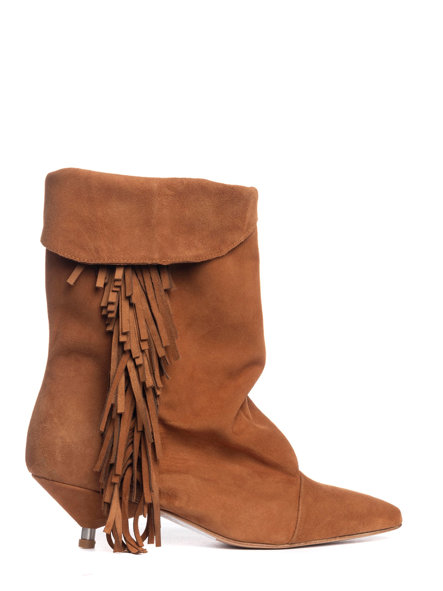 Ariana tronchetti con frange in camoscio cuoio