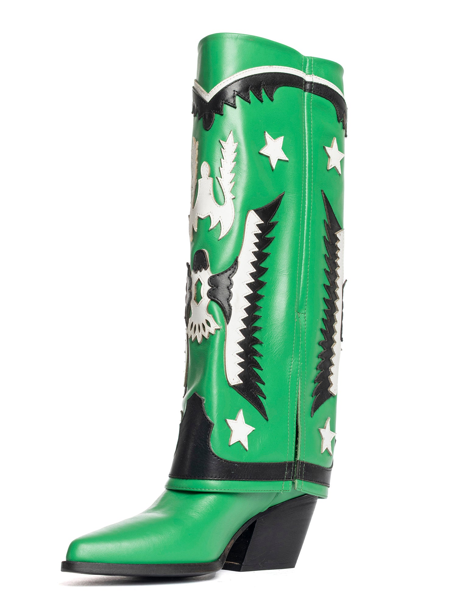 Avana Stivali texani in vitello verde