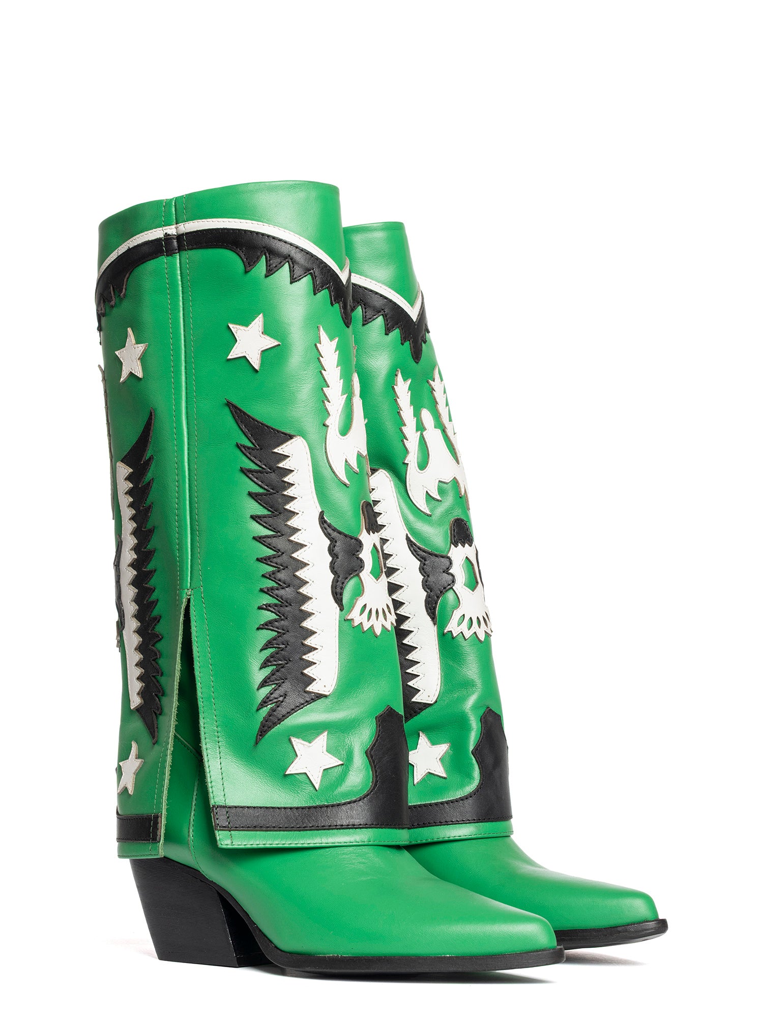 Avana Stivali texani in vitello verde