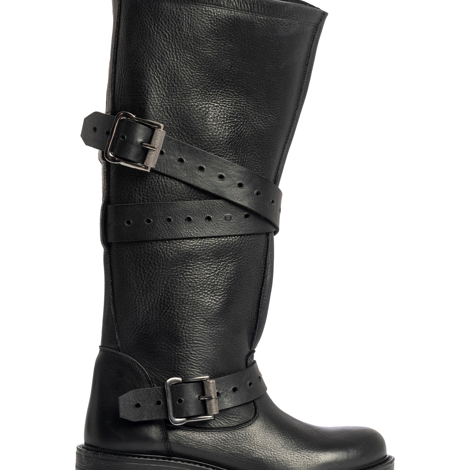 America Biker in vitello nero