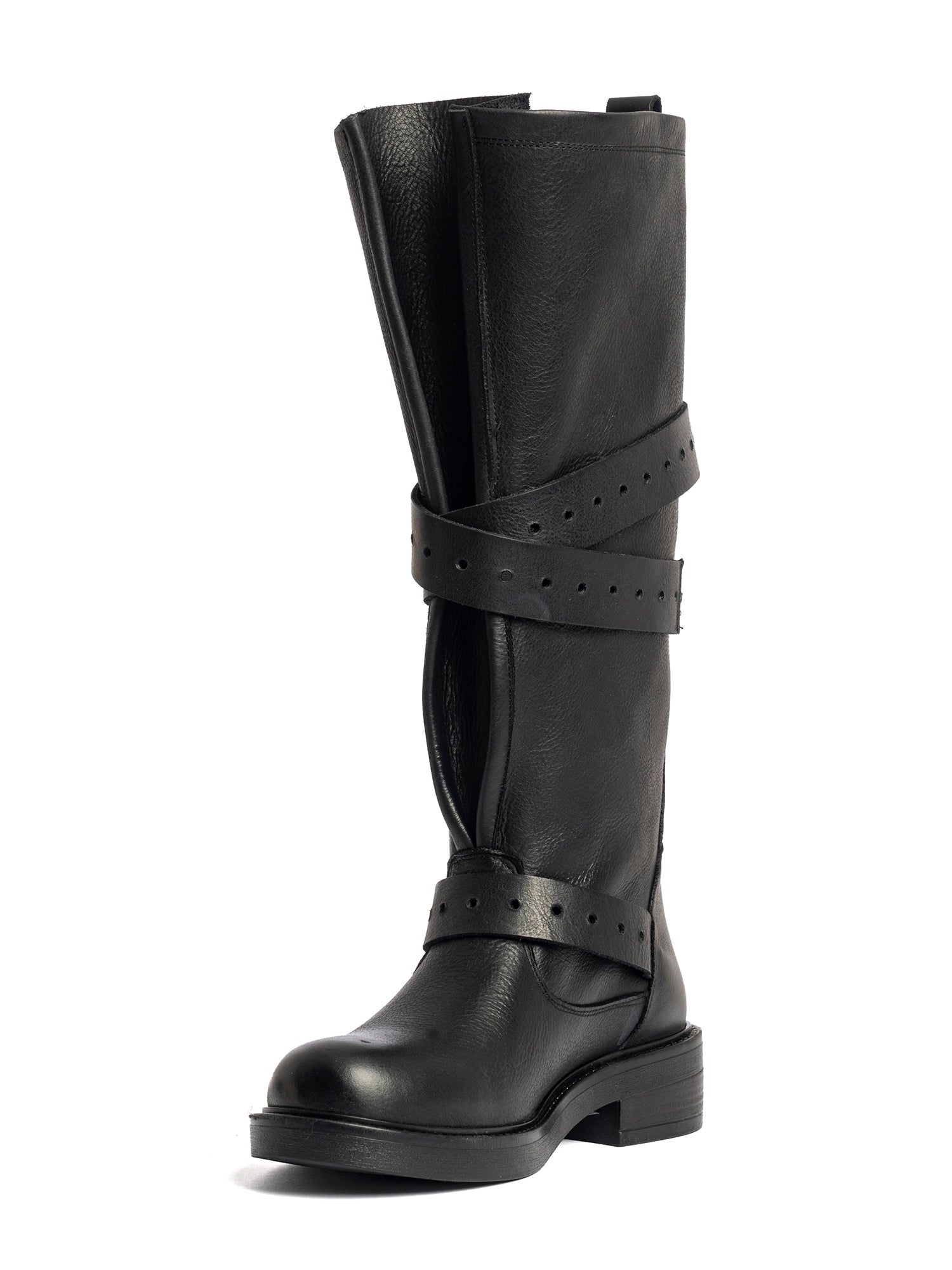 America Biker in vitello nero