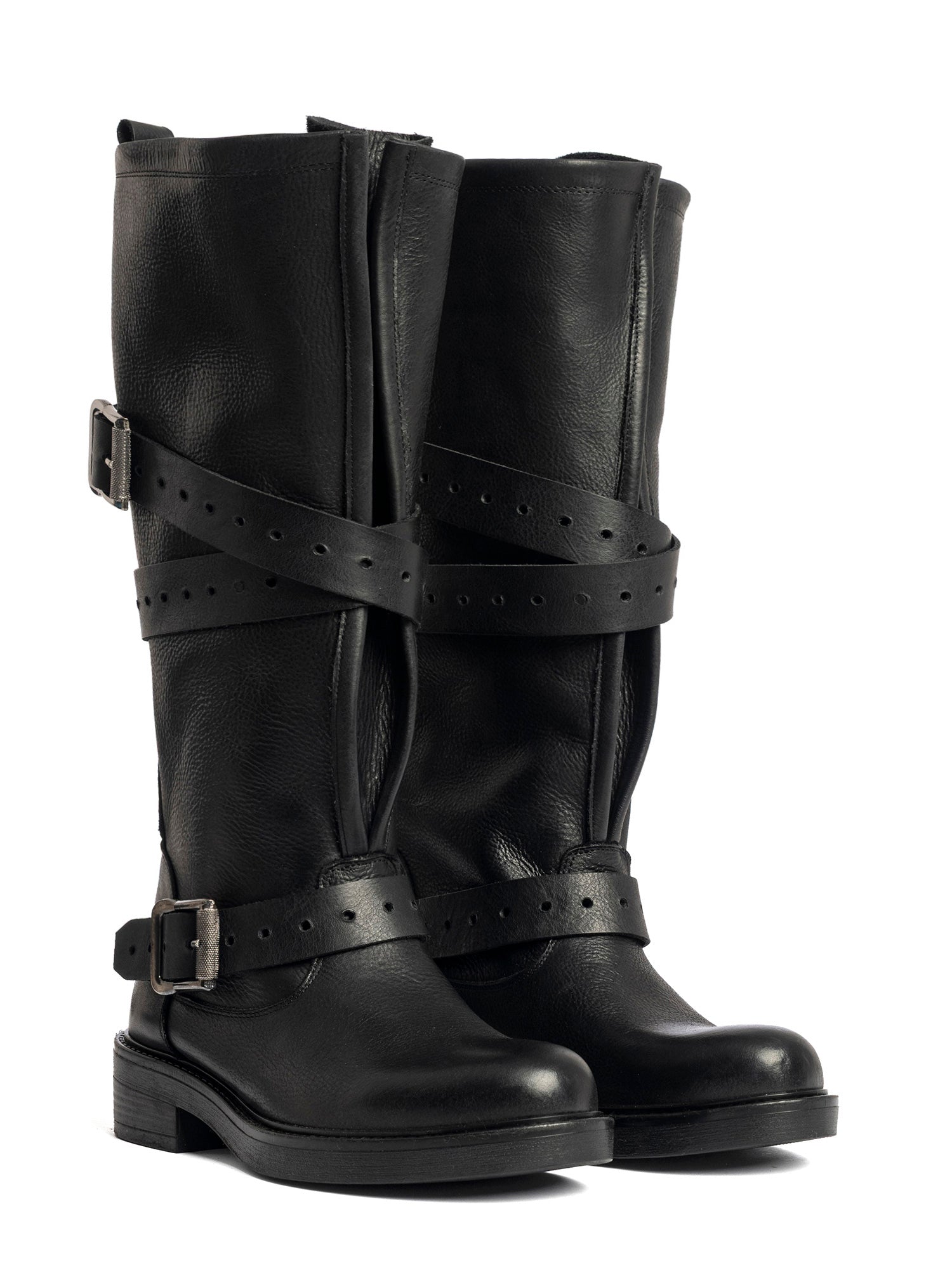 America Biker in vitello nero