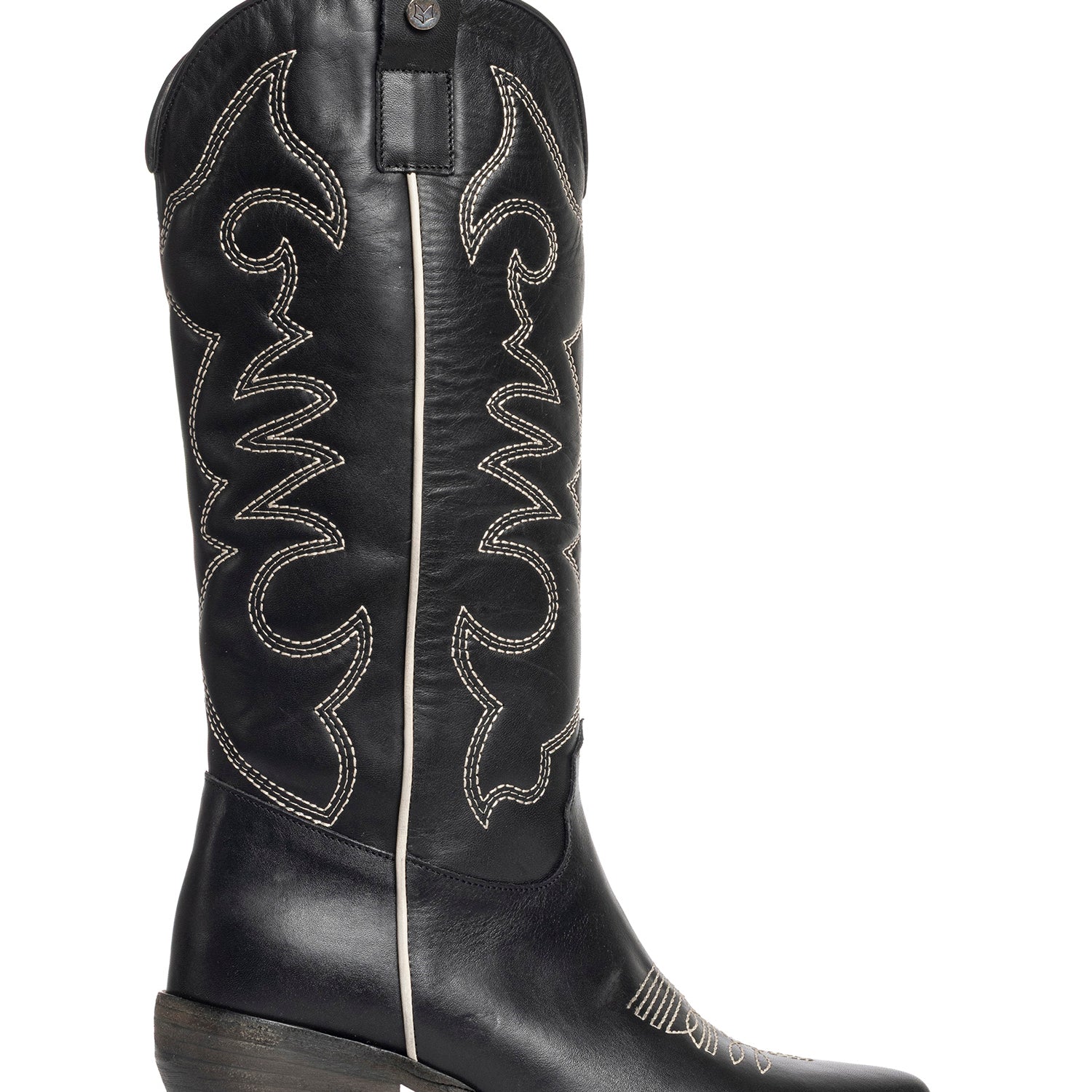 Belen Stivali texani in vitello nero