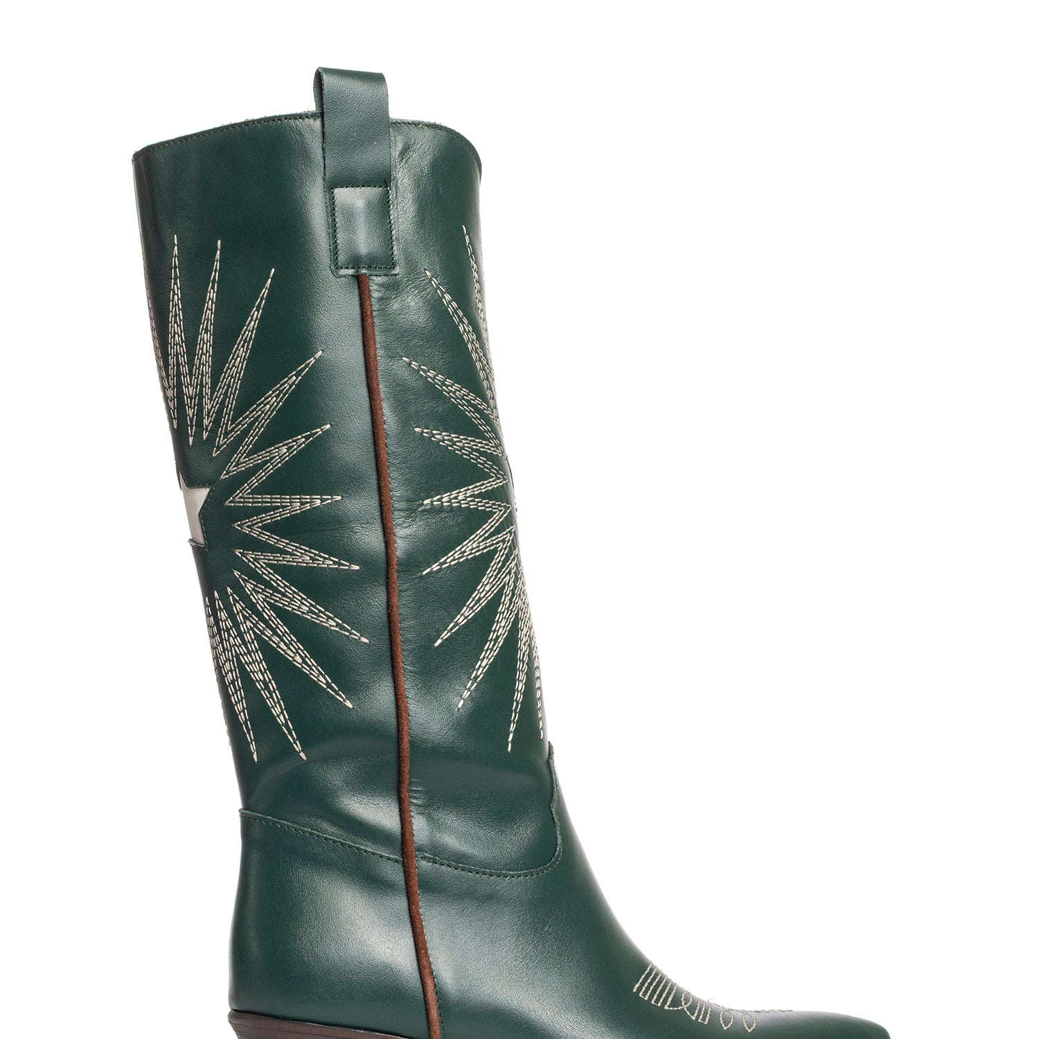 Belen Stivali texani in vitello verde