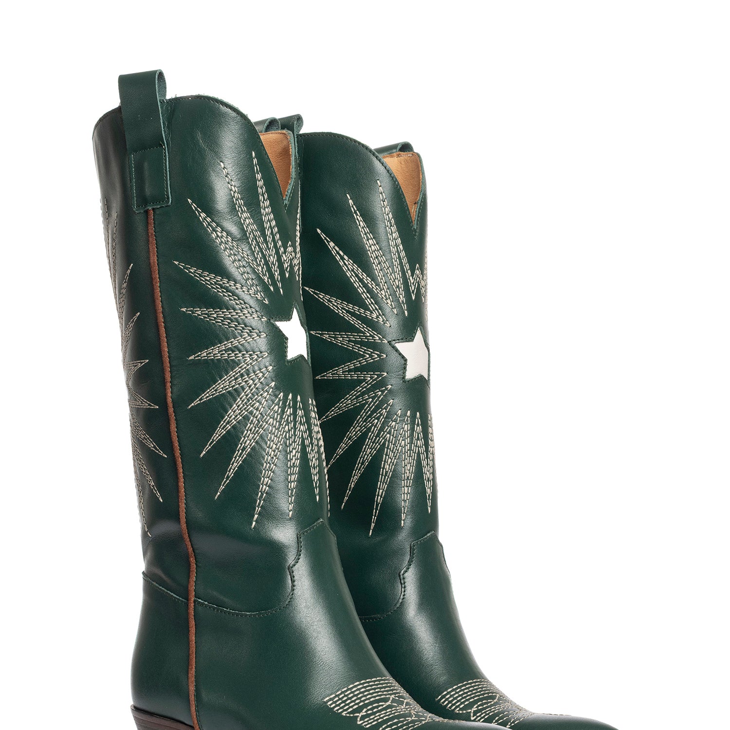 Belen Stivali texani in vitello verde