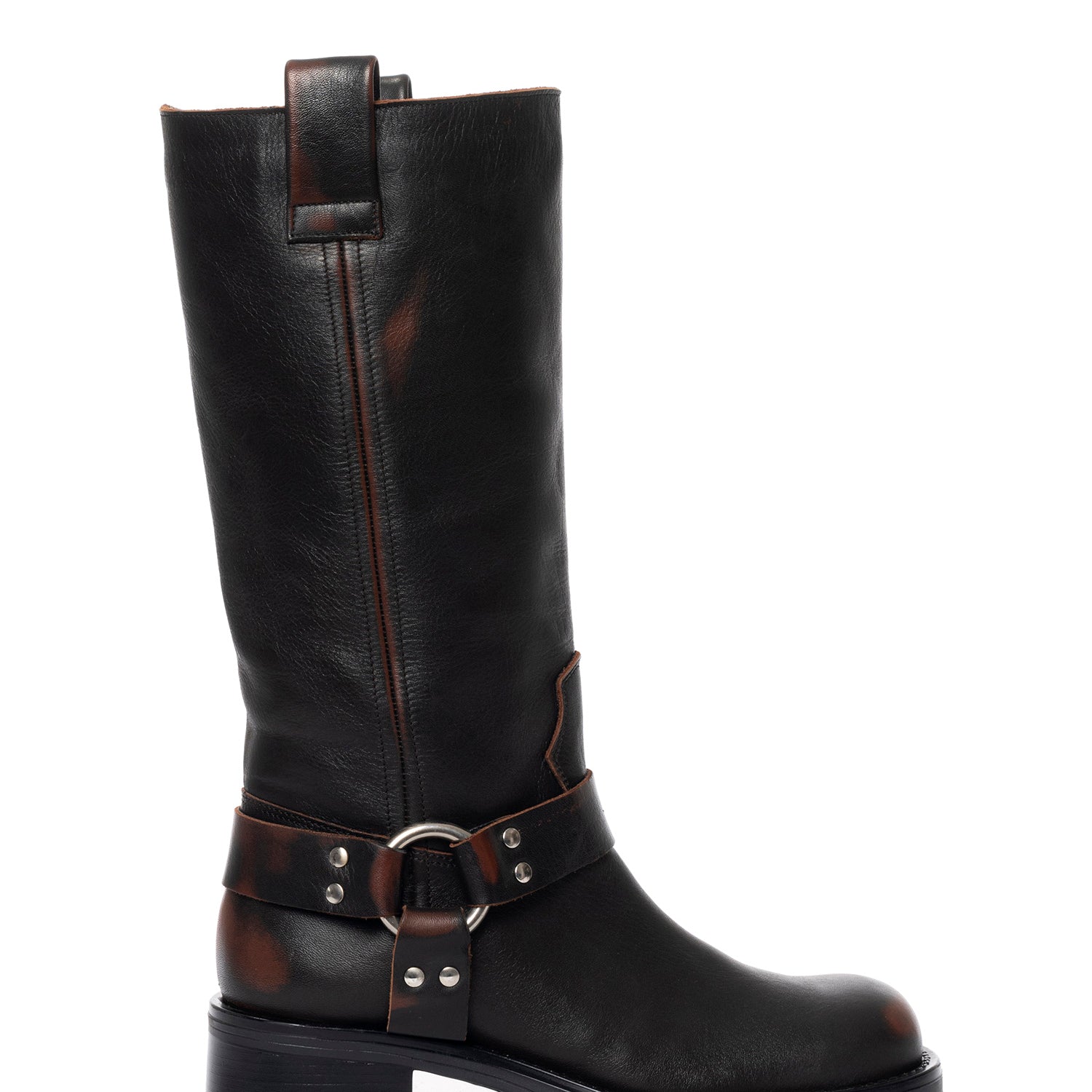 Blackpool Biker in vitello asportato marrone con fibbia argento