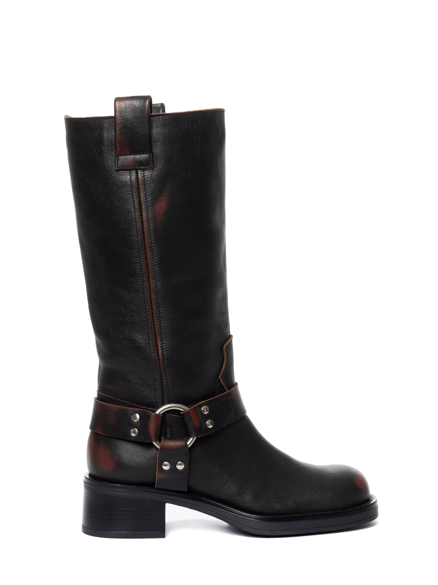 Blackpool Biker in vitello asportato marrone con fibbia argento