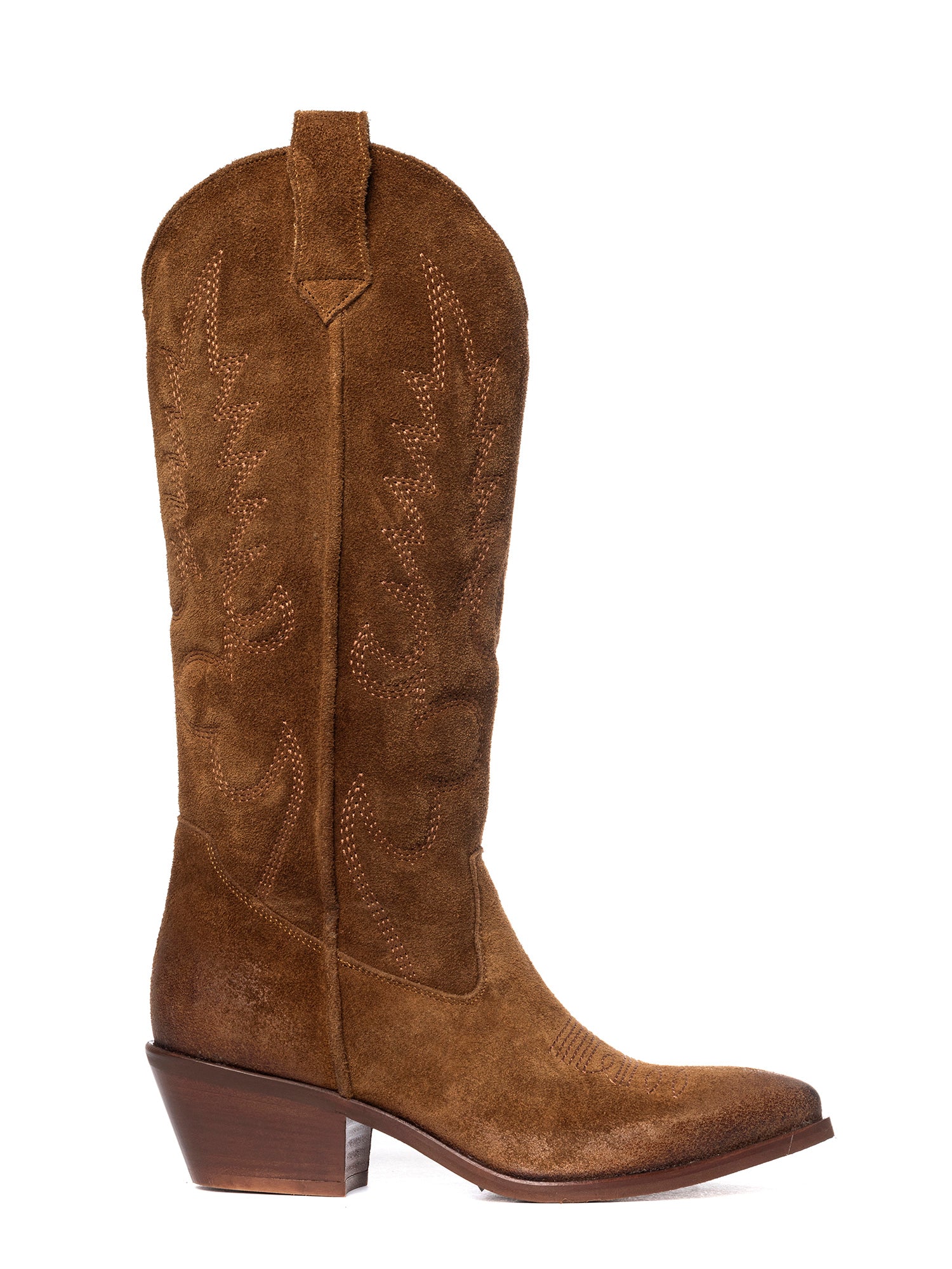 California Stivali texani in camoscio bruciato