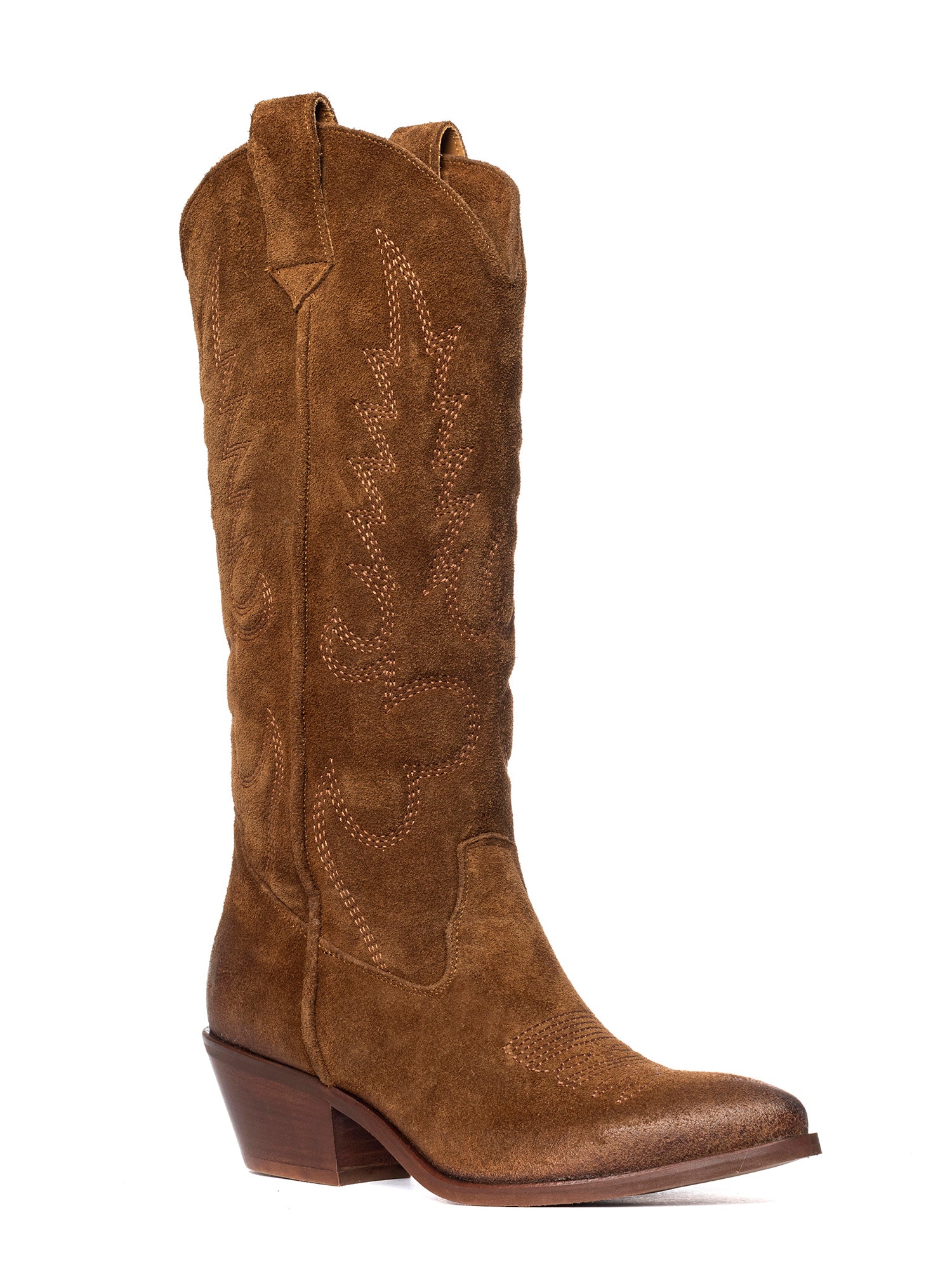 California Stivali texani in camoscio bruciato