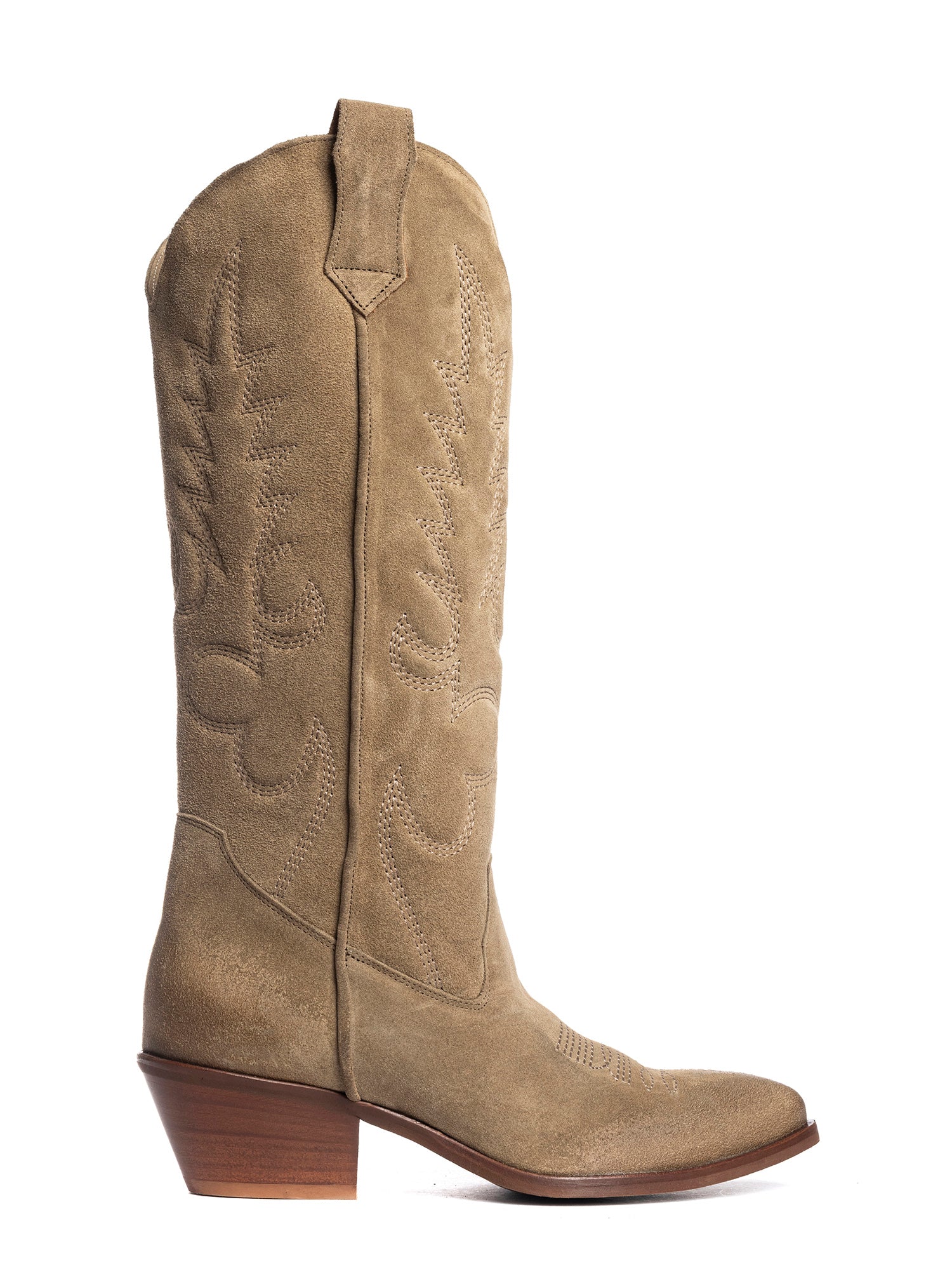 California Stivali texani in camoscio visone