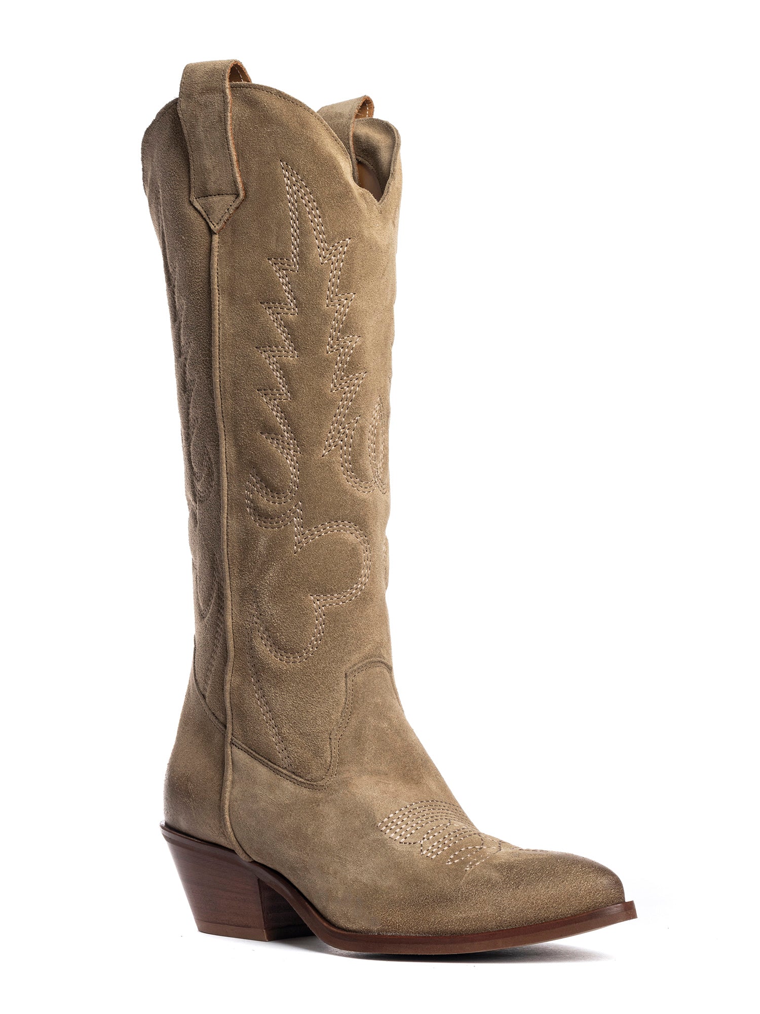 California Stivali texani in camoscio visone