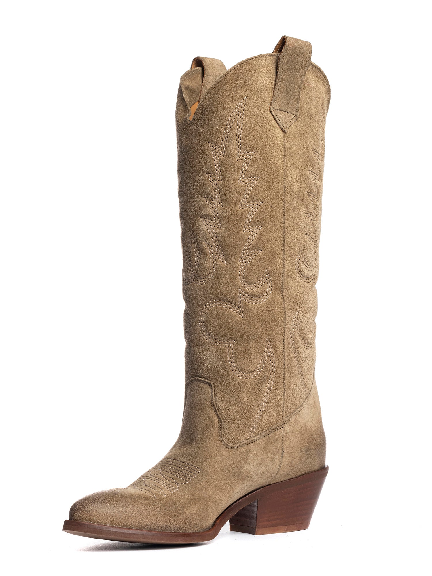 California Stivali texani in camoscio visone