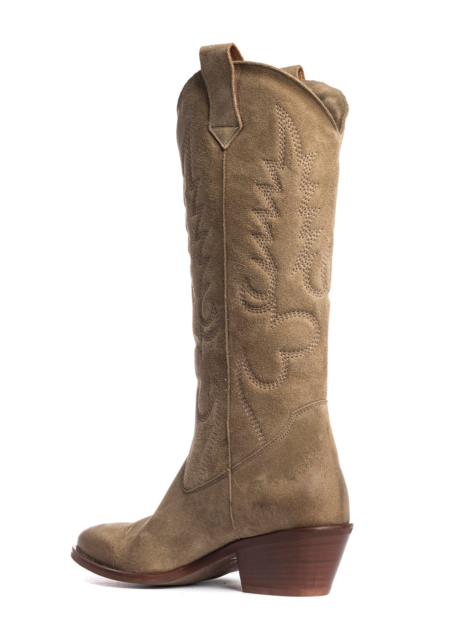 California Stivali texani in camoscio visone