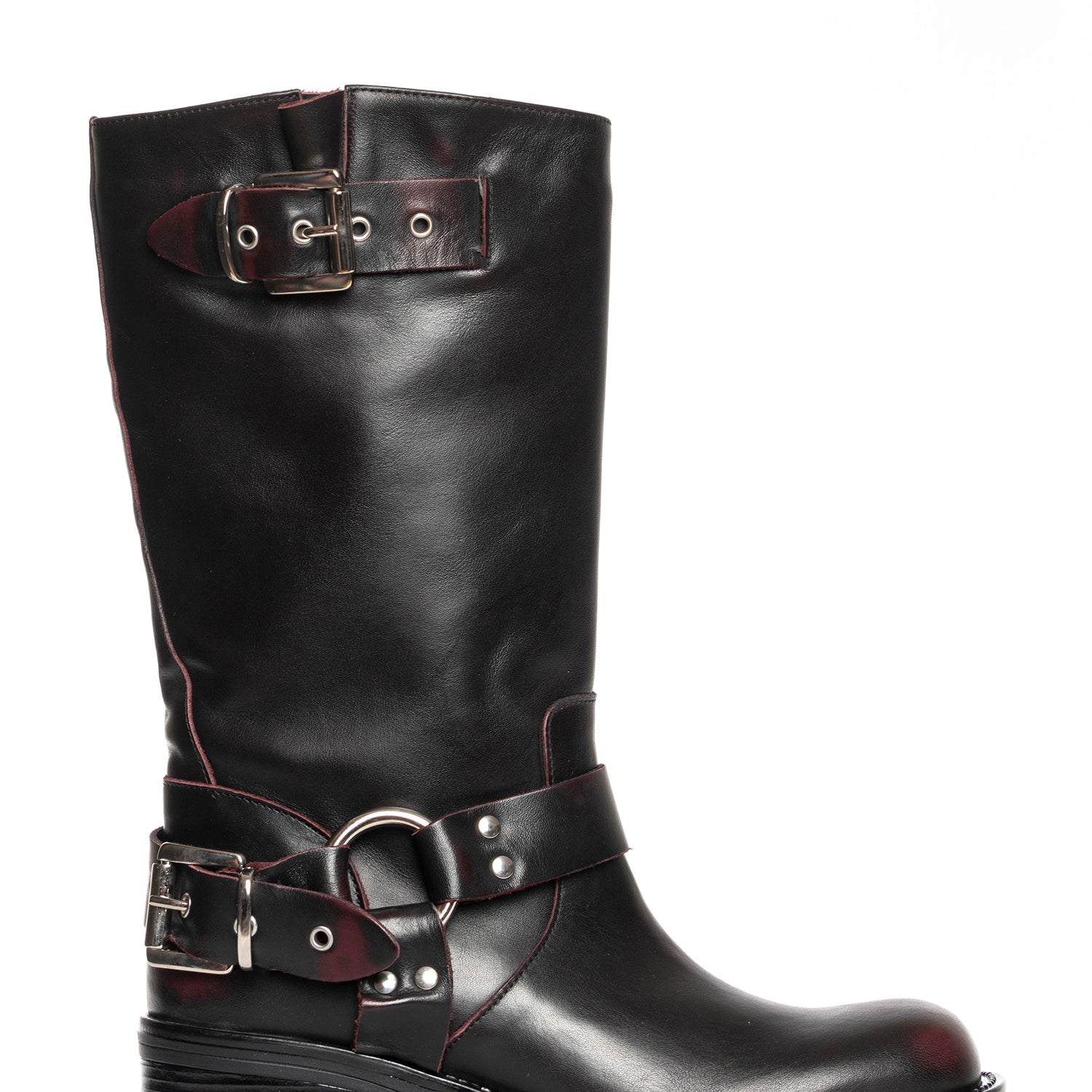 Chester Biker in burgundy removed calfskin