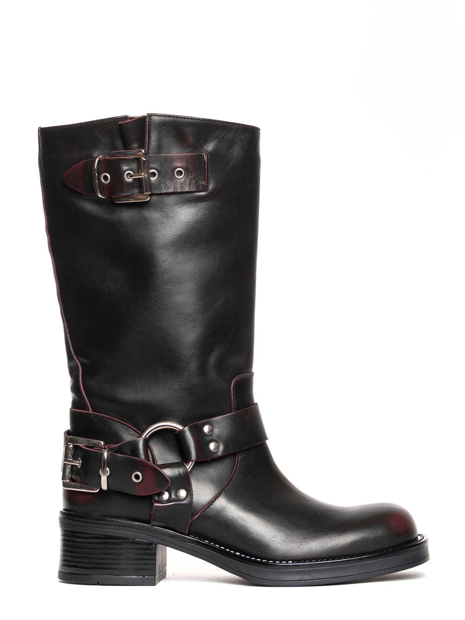 Chester Biker in vitello asportato bordeaux