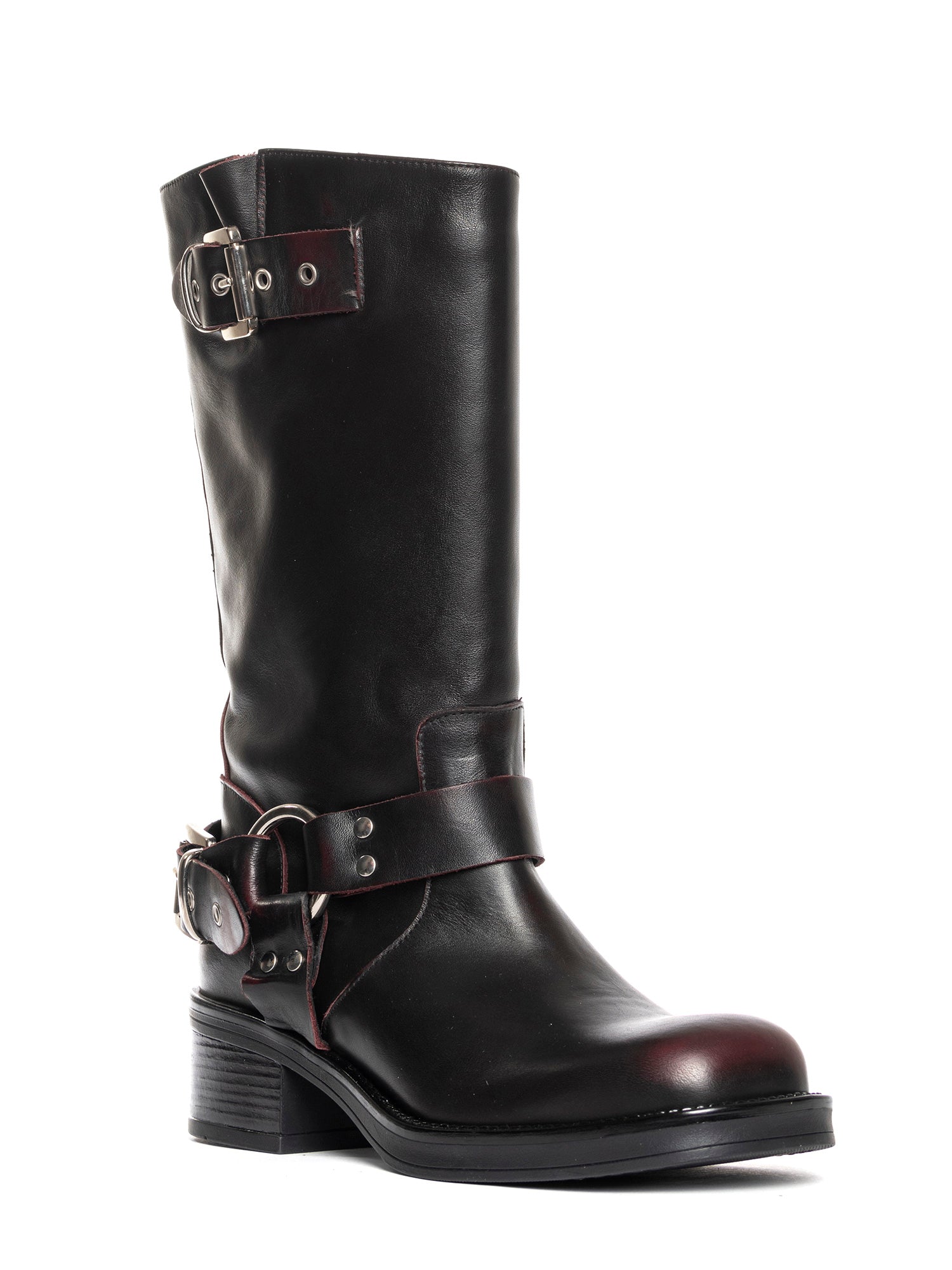 Chester Biker in burgundy removed calfskin