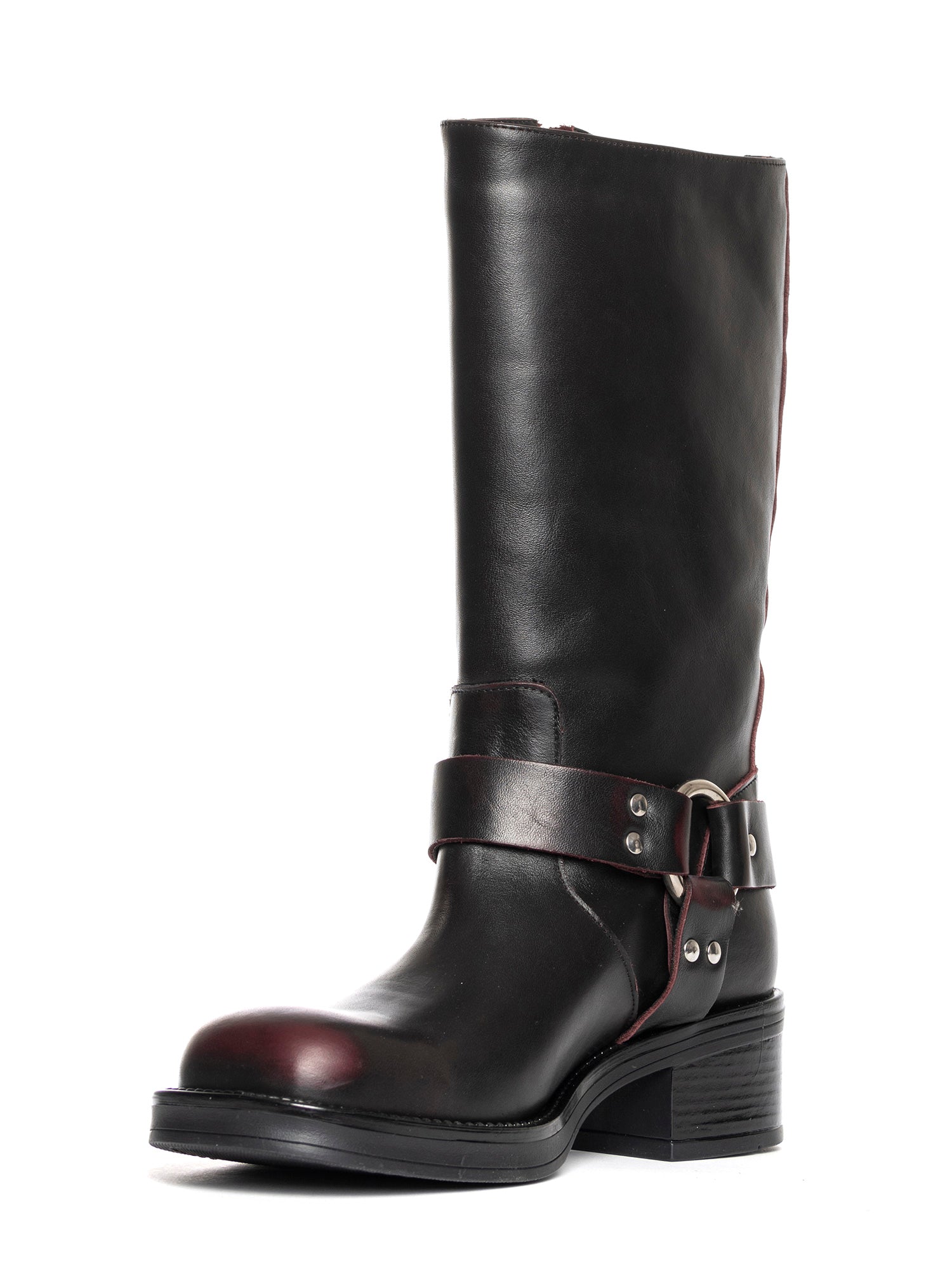 Chester Biker in burgundy removed calfskin