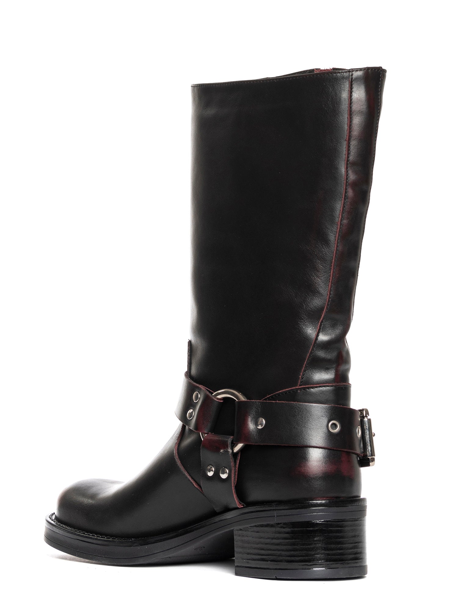 Chester Biker in burgundy removed calfskin
