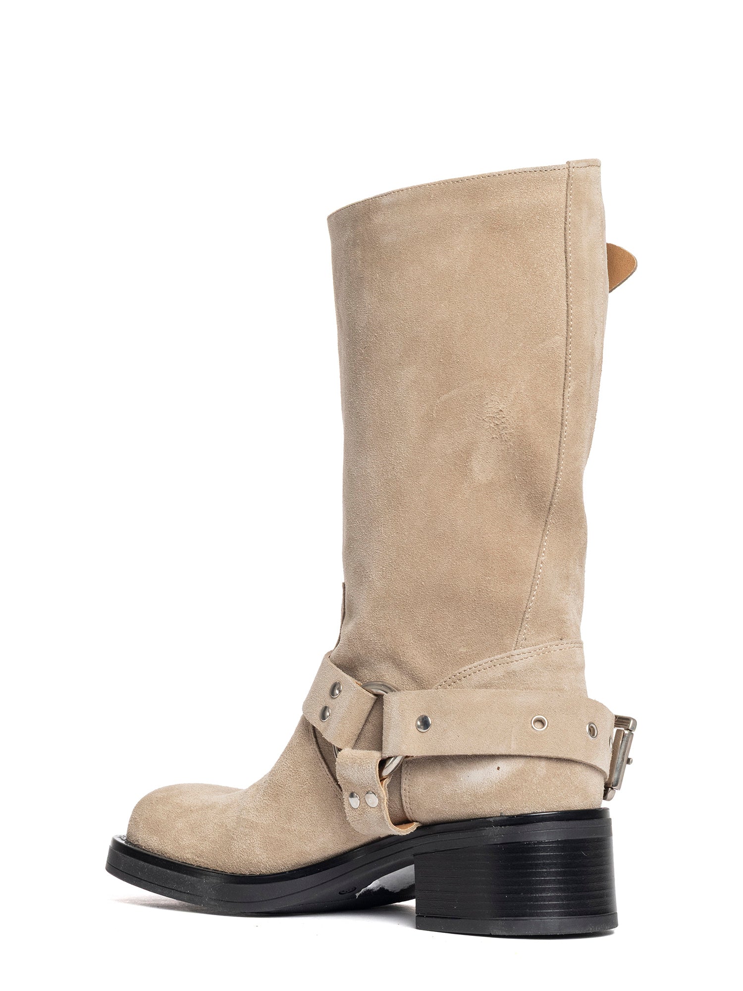 Chester Biker in camoscio taupe