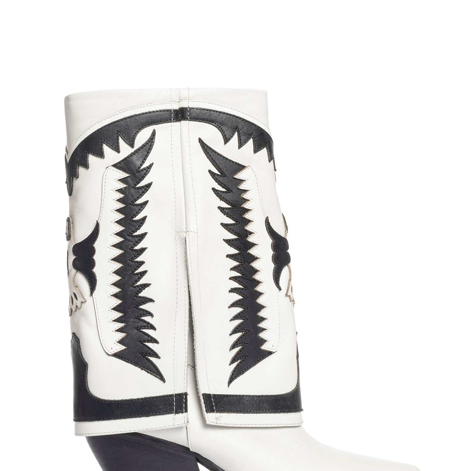 Cubana Stivali texani in vitello bianco