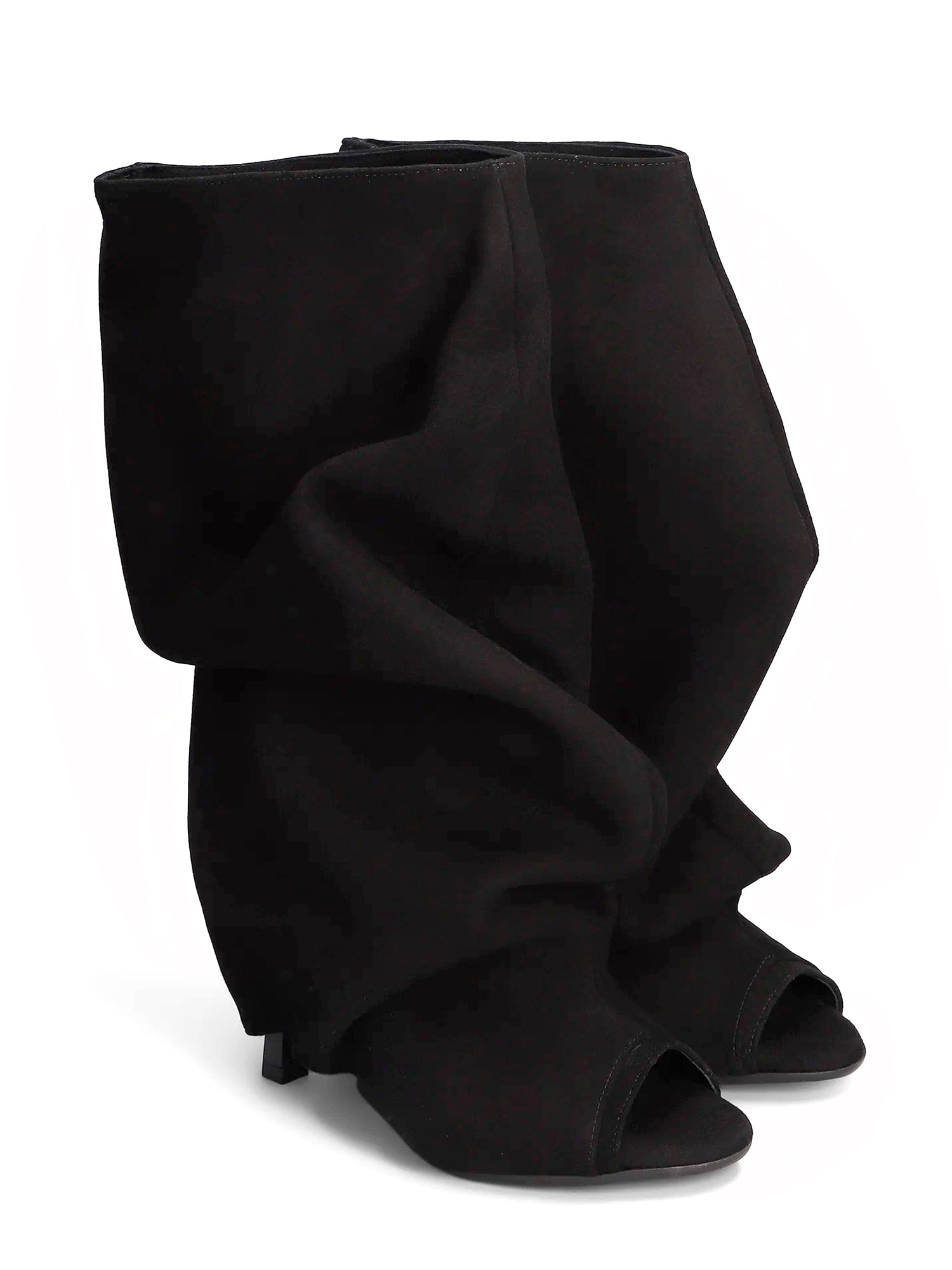 Camy Bottines ouvertes en daim noir