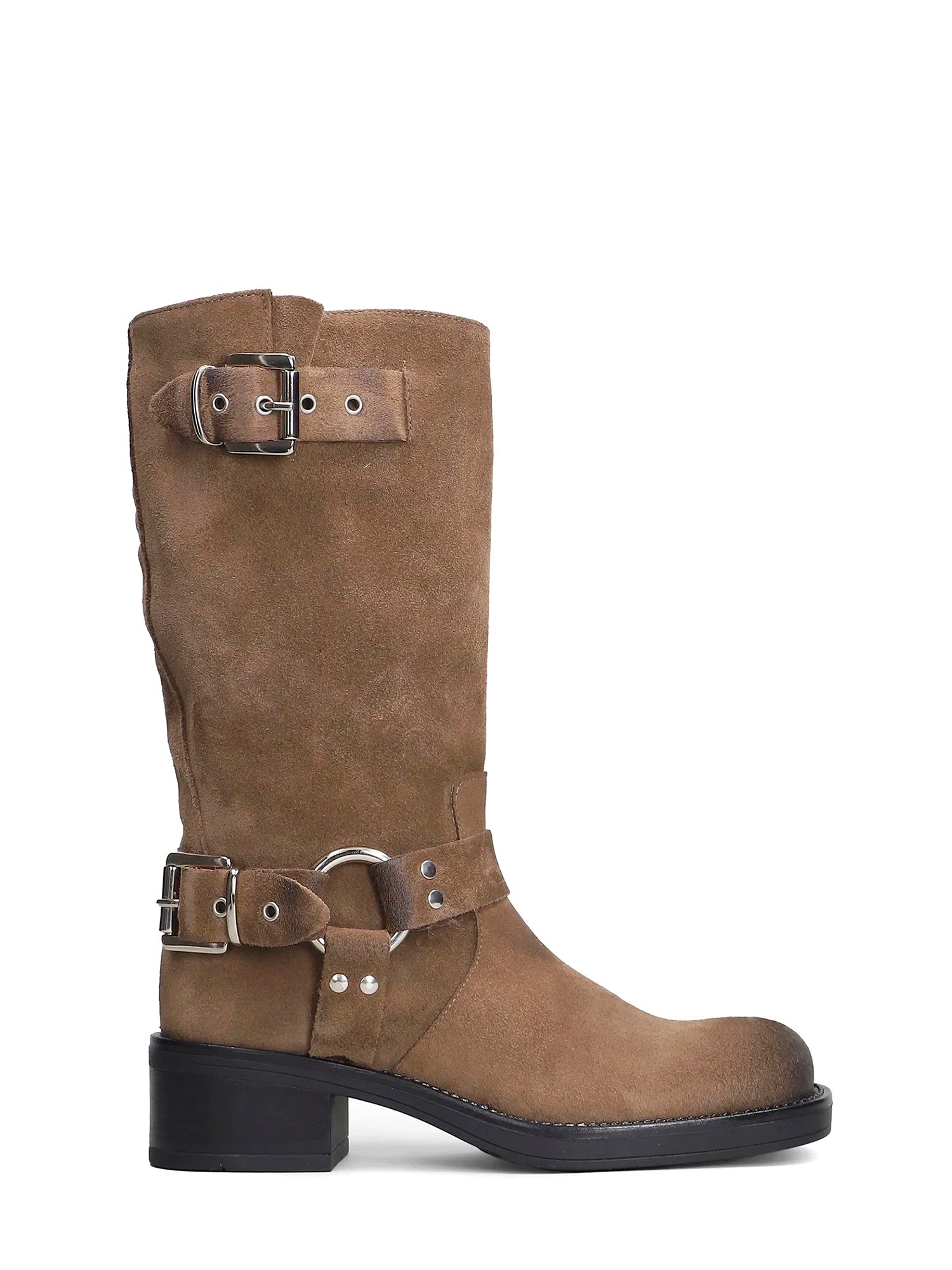 Chester Biker in camoscio taupe