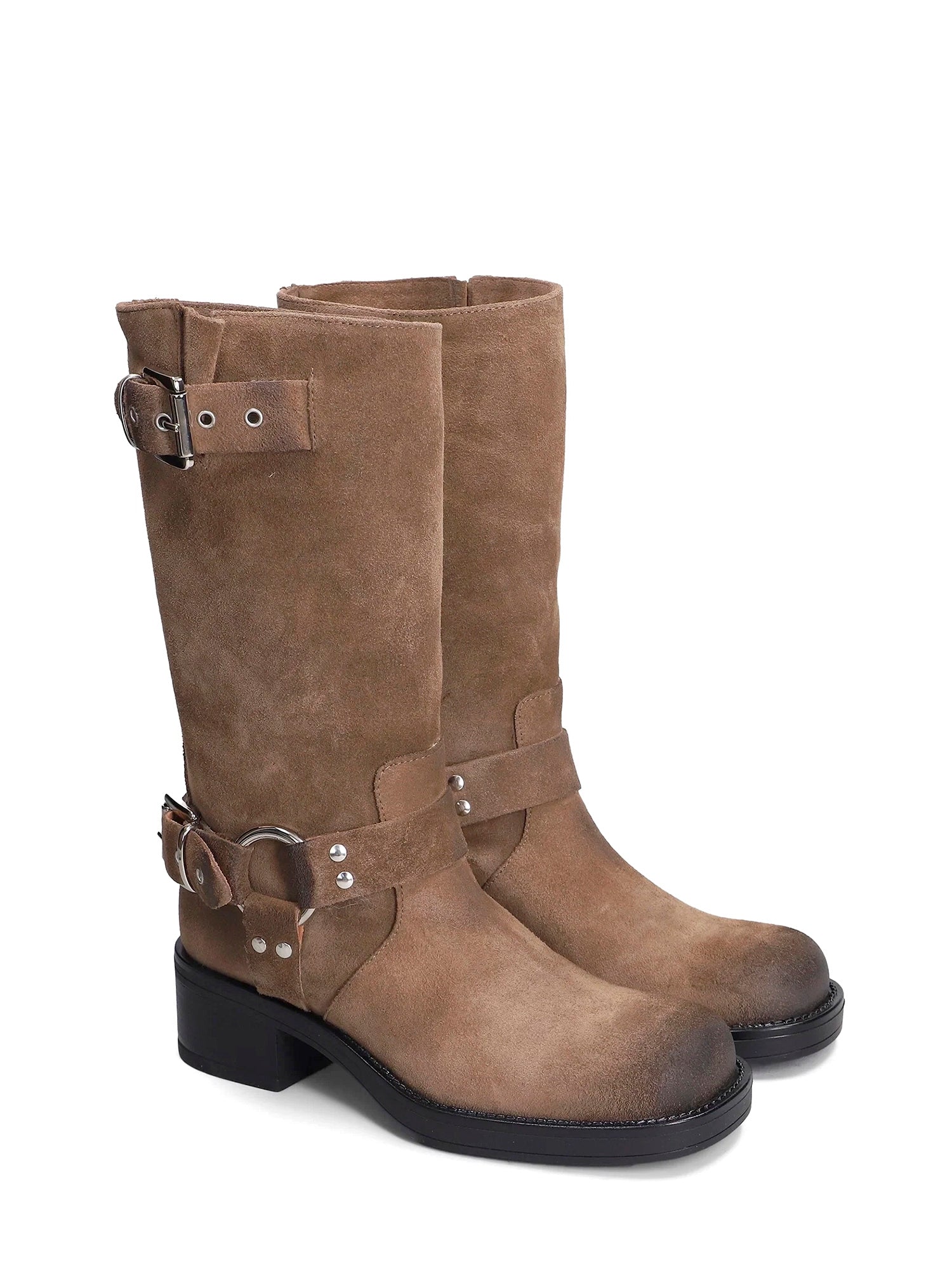 Chester Biker in camoscio taupe