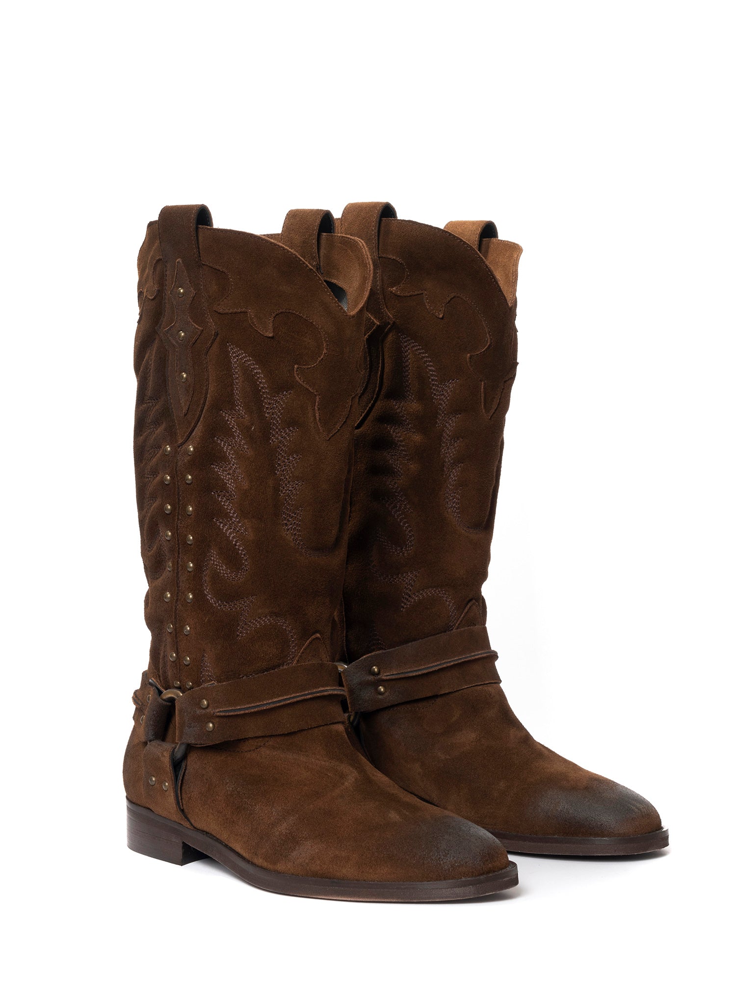 Stivali texani Danimarca in camoscio marrone