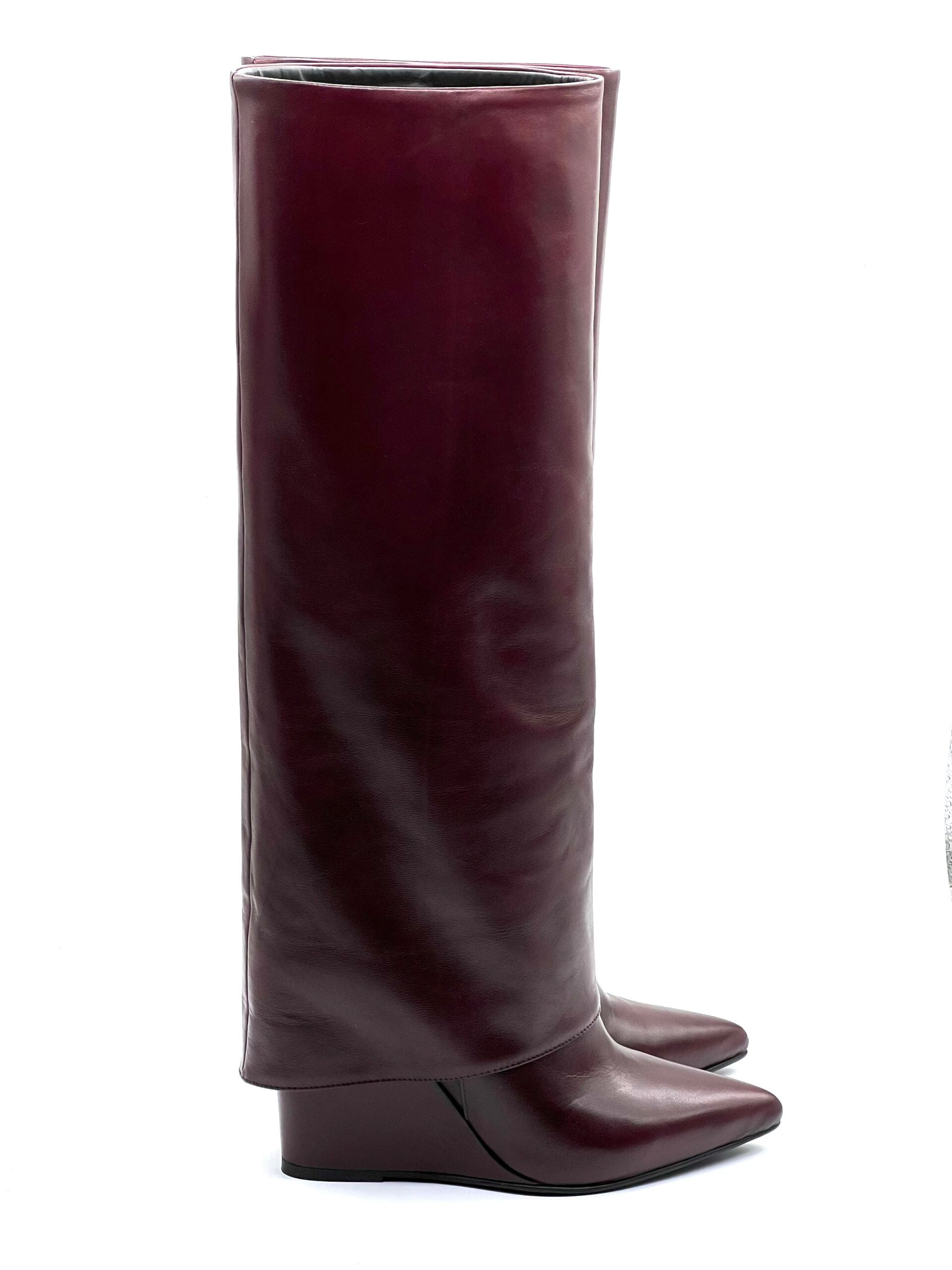 Stivali Dark in vitello bordeaux