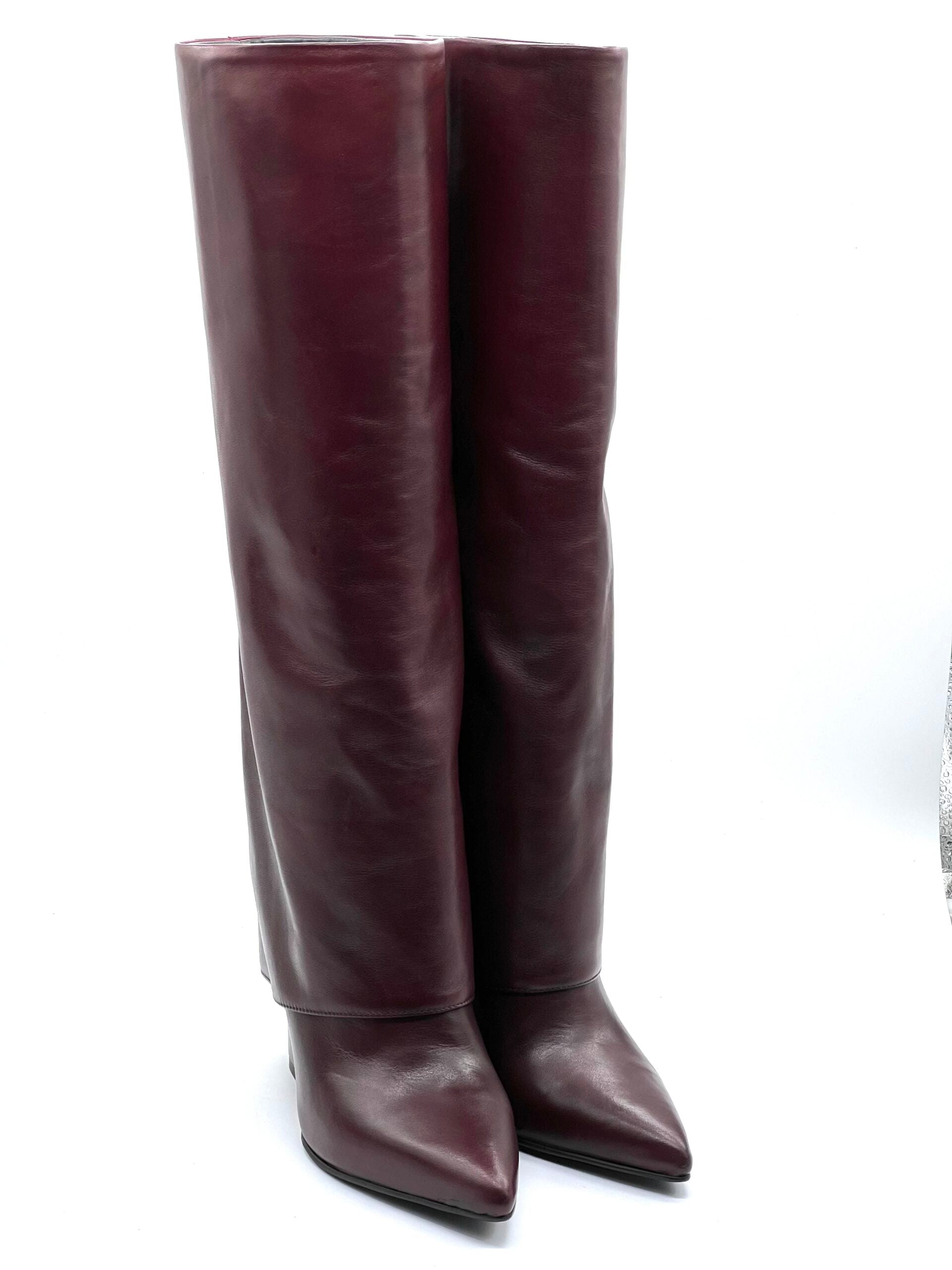 Stivali Dark in vitello bordeaux