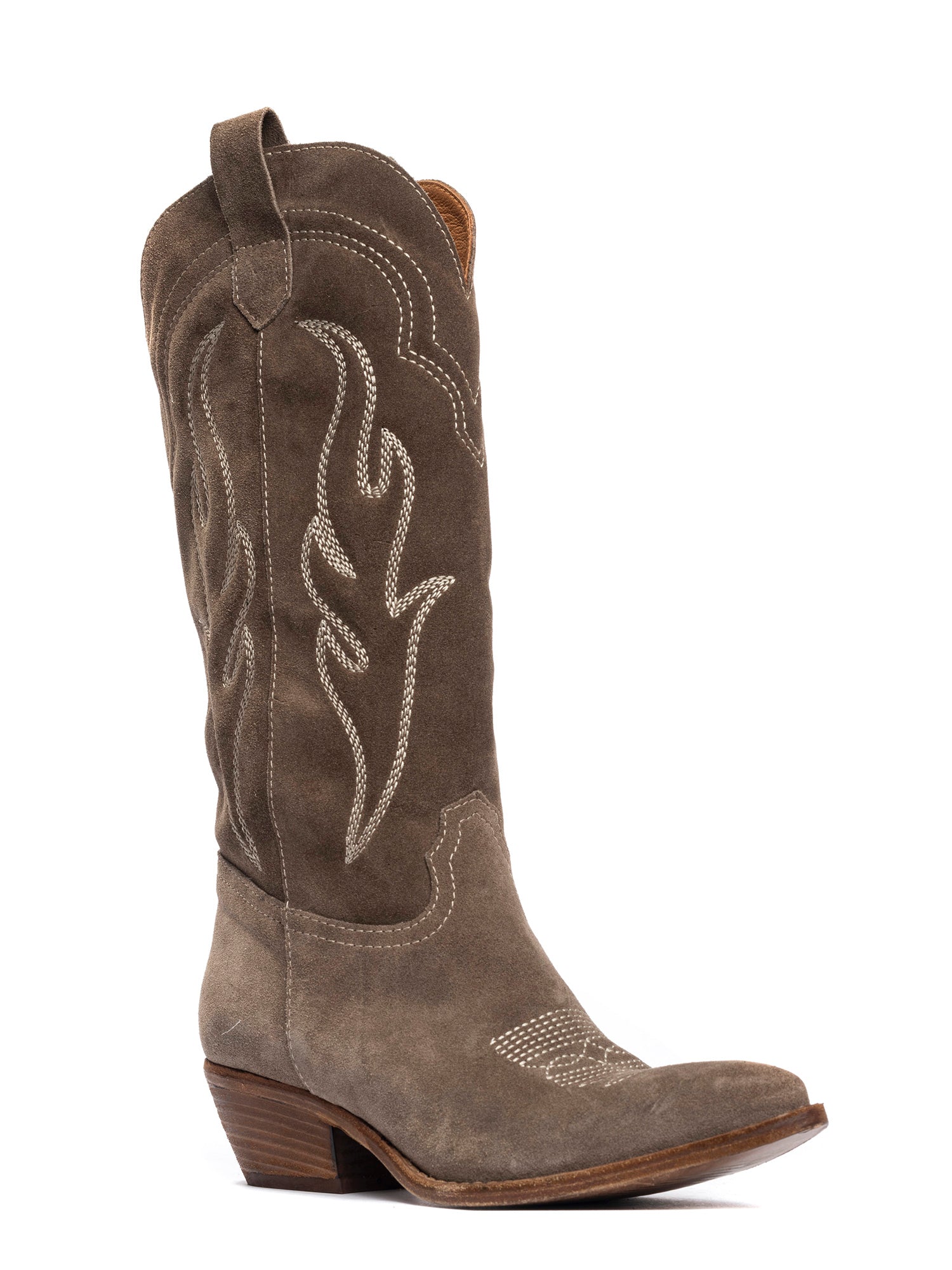 Dominga Stivali texani in camoscio fango