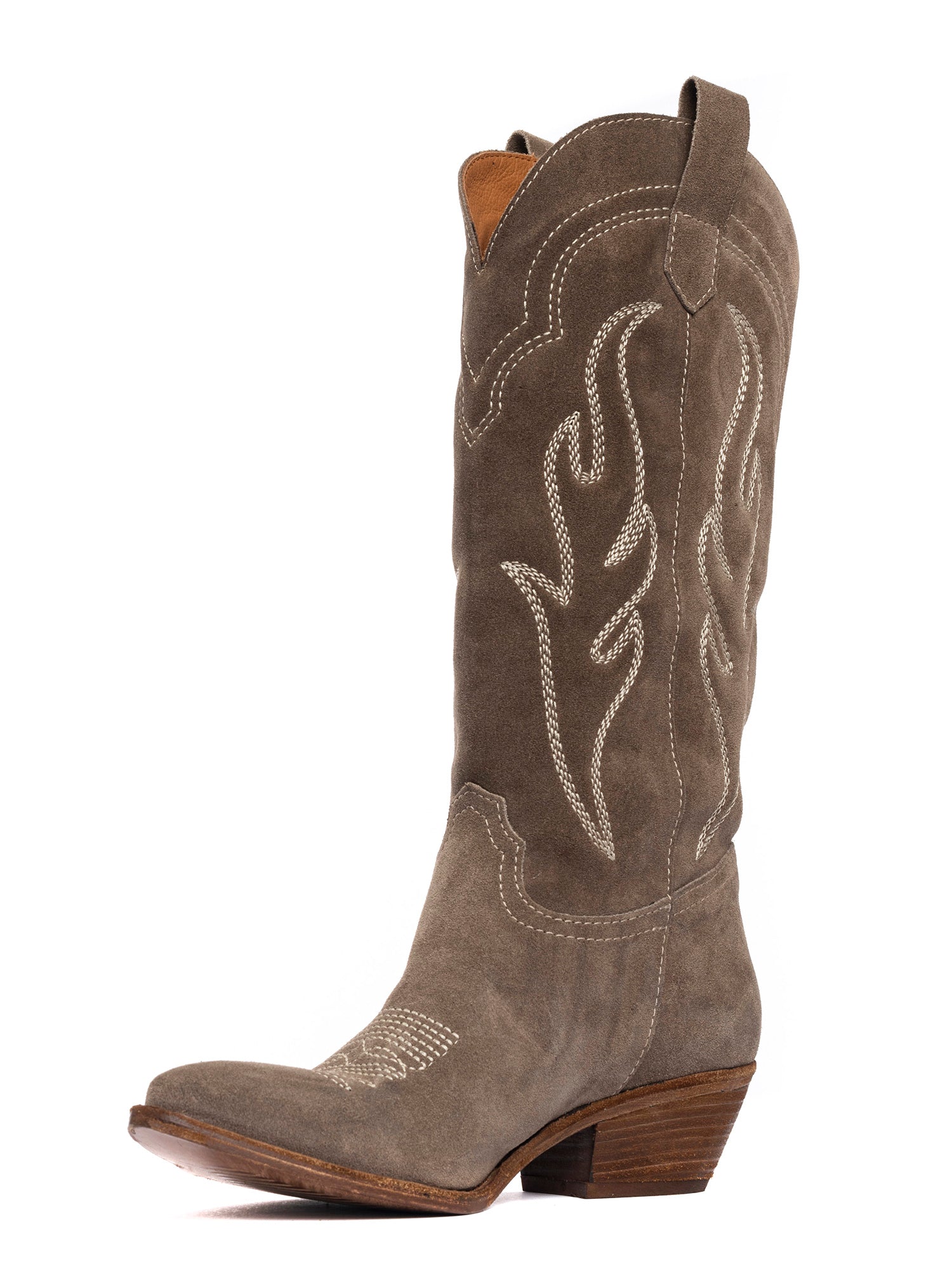 Dominga Stivali texani in camoscio fango