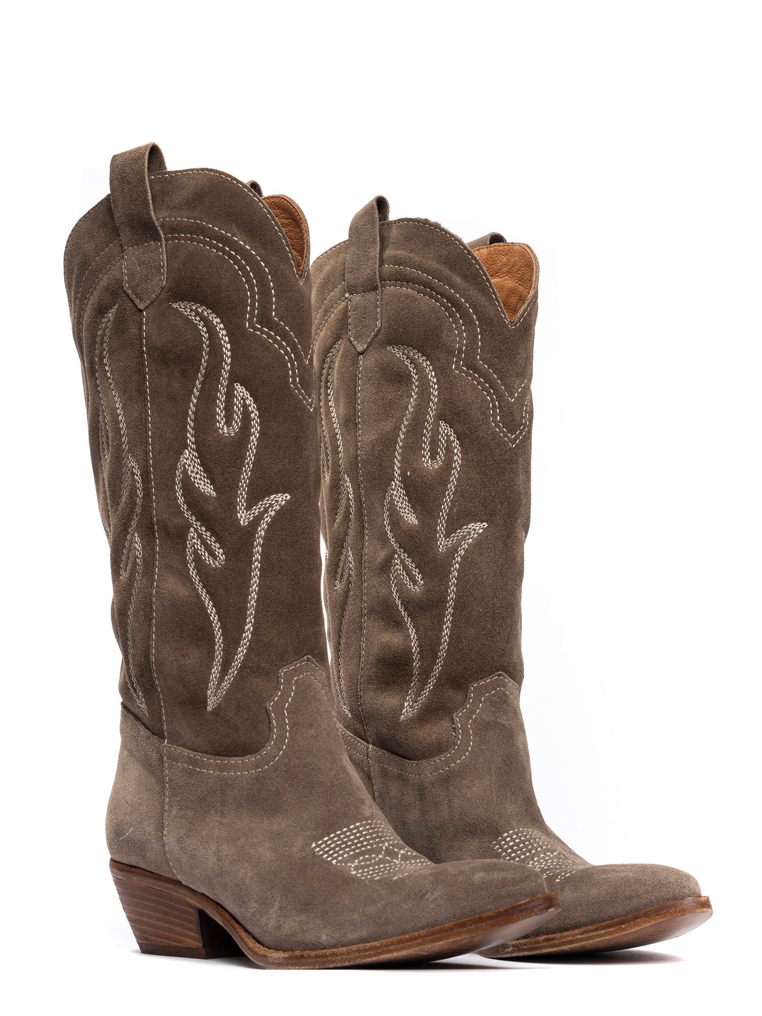 Dominga Stivali texani in camoscio fango