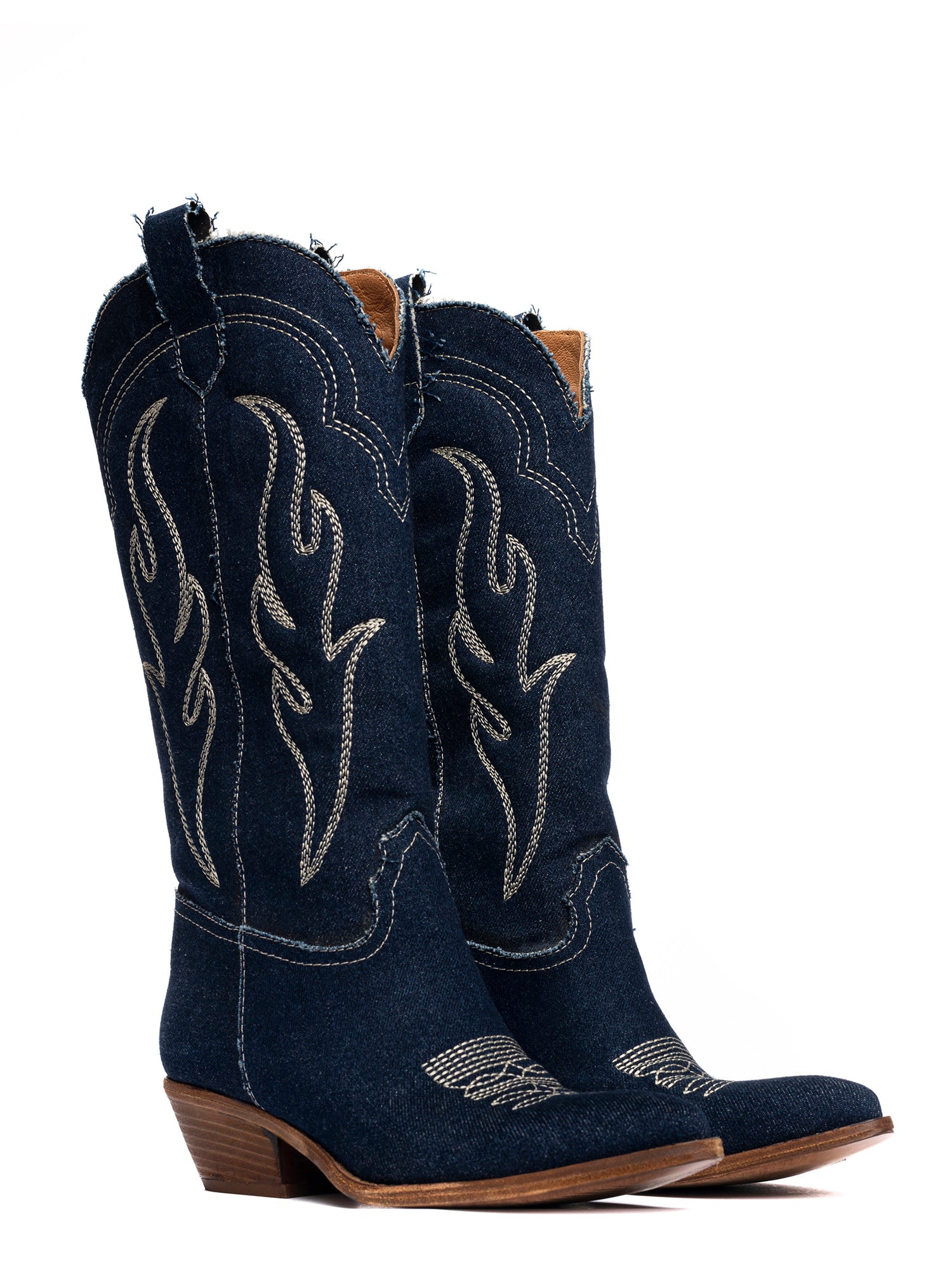 Dominga Stivali texani in tessuto jeans