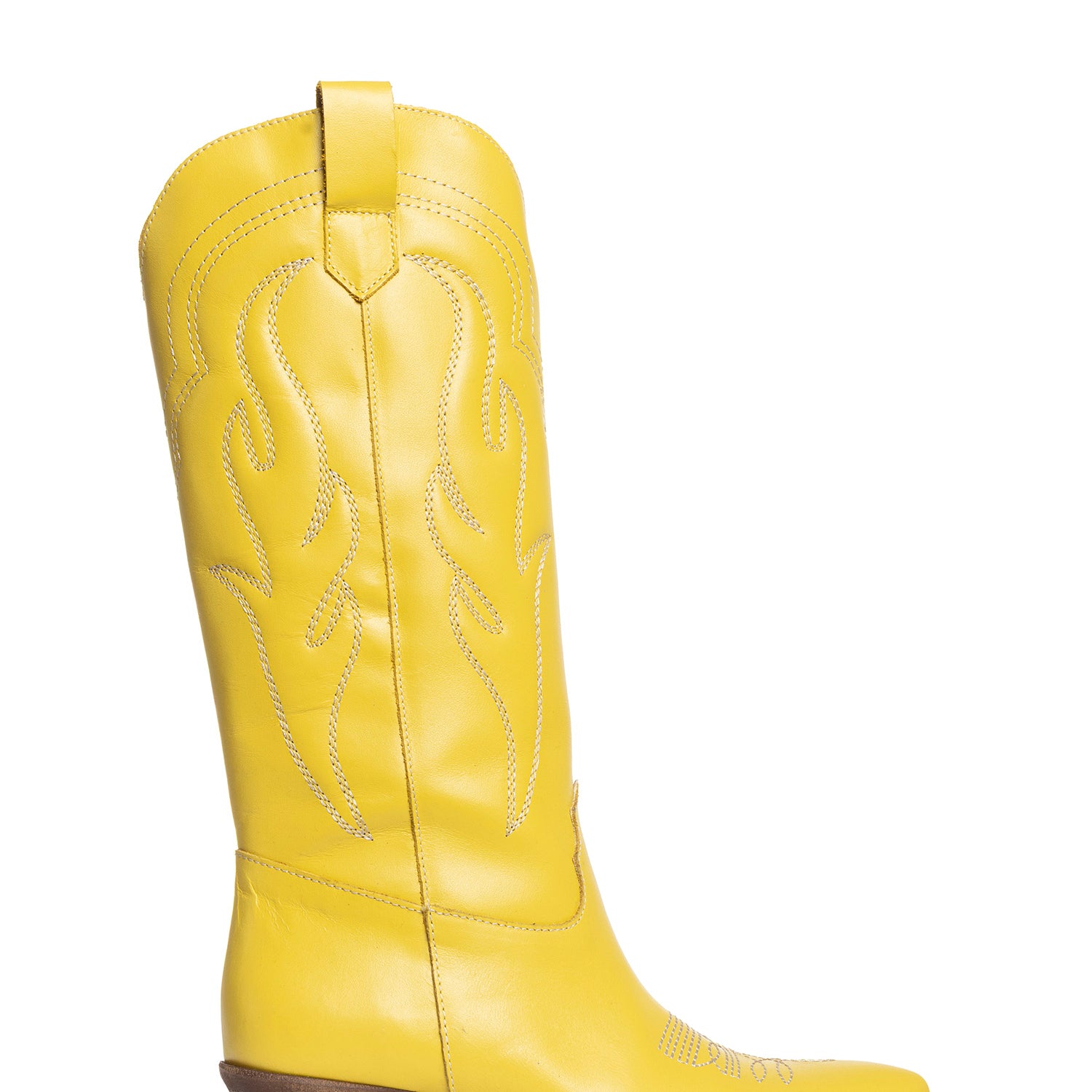 Dominga Stivali texani in vitello giallo