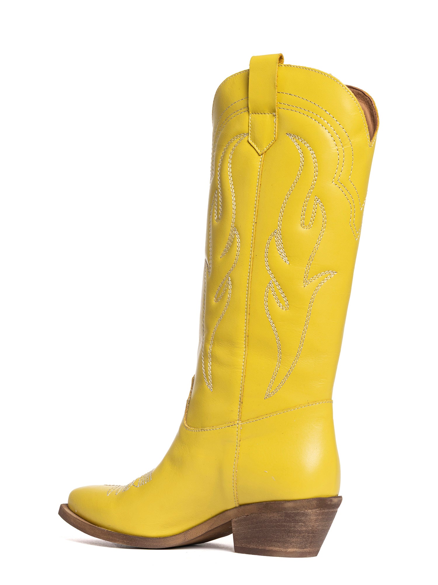 Dominga Stivali texani in vitello giallo