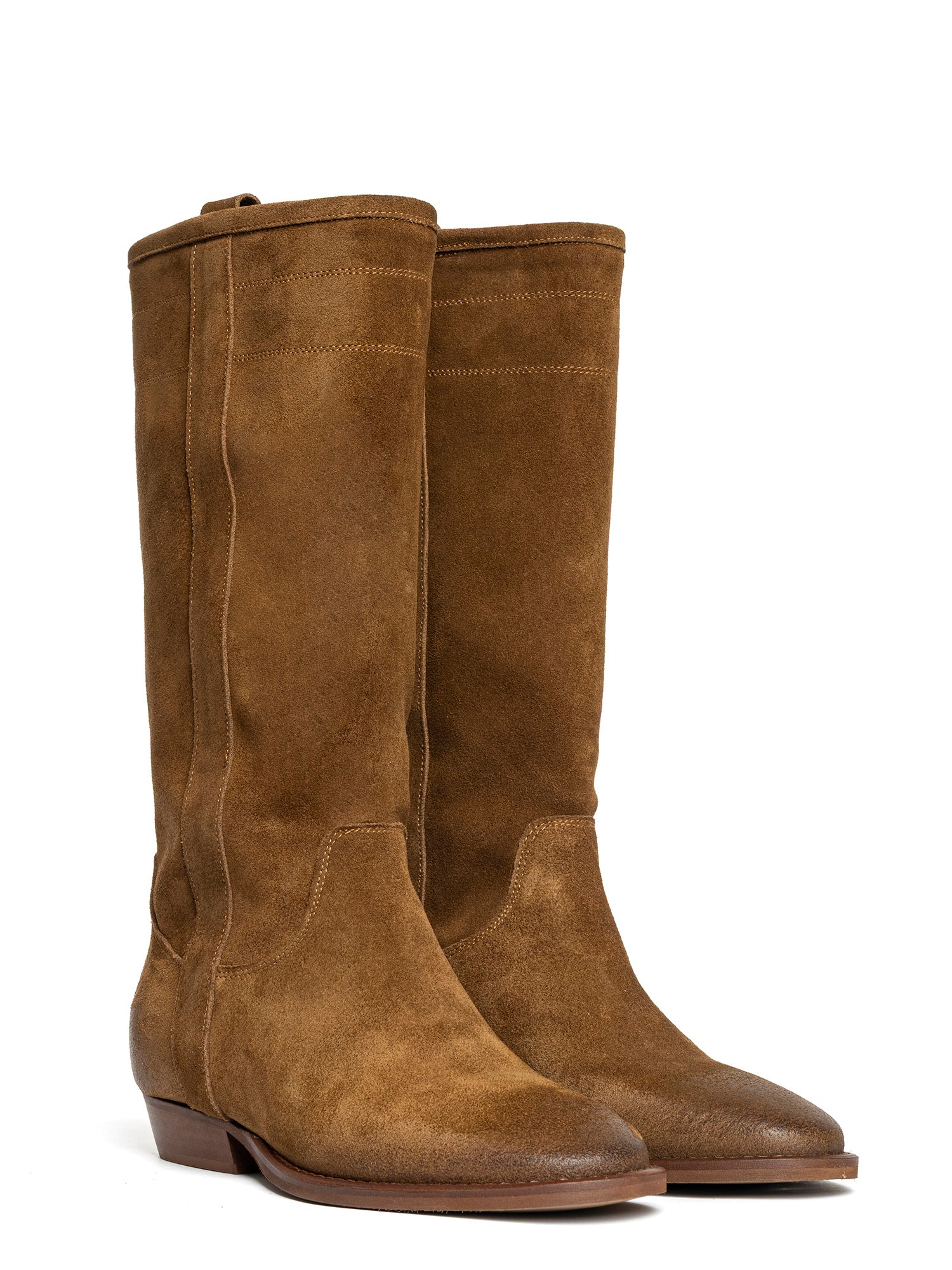 Gabon stivali texani in camoscio bruciato