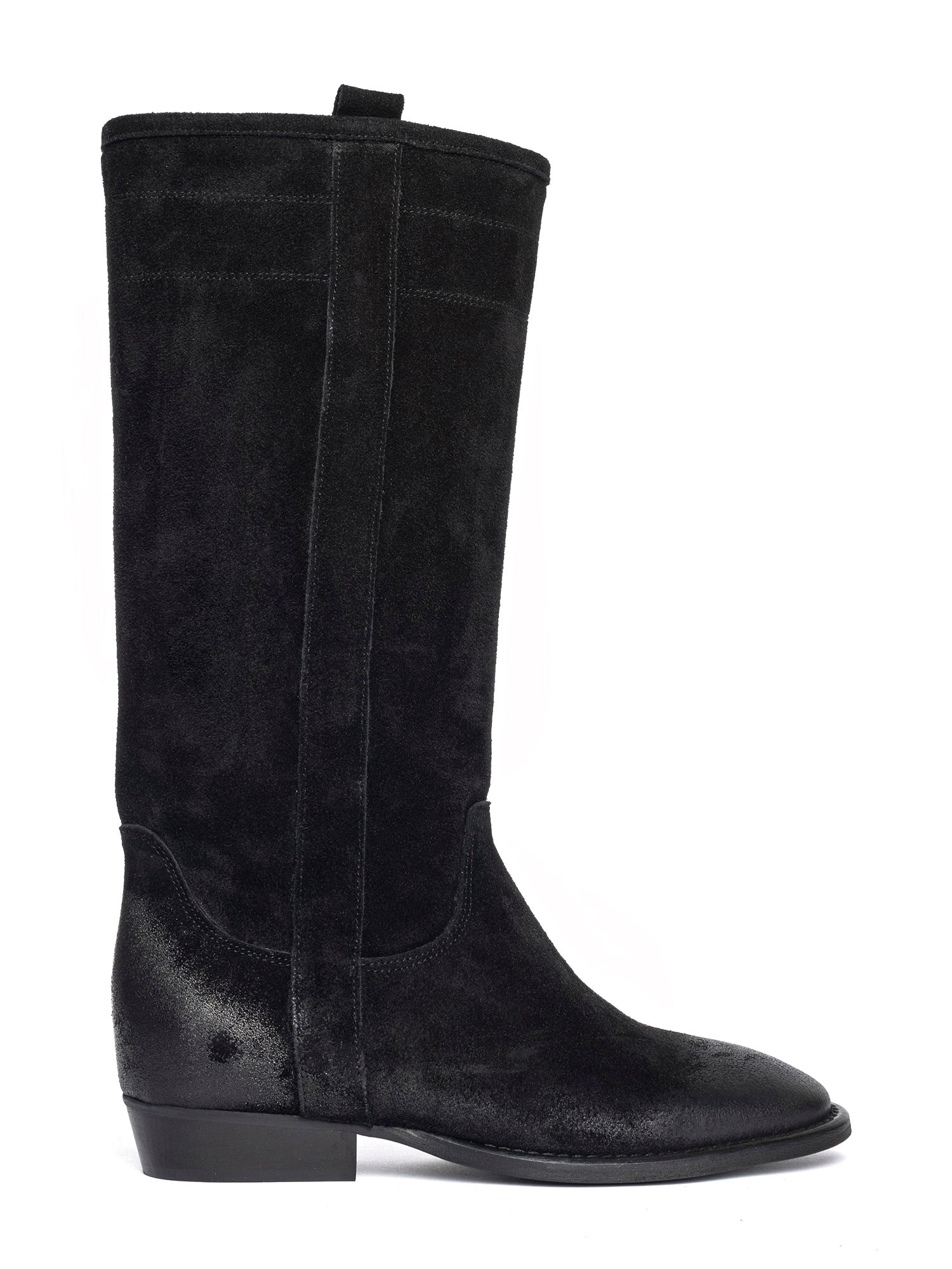 Gabon Stivali texani in camoscio nero